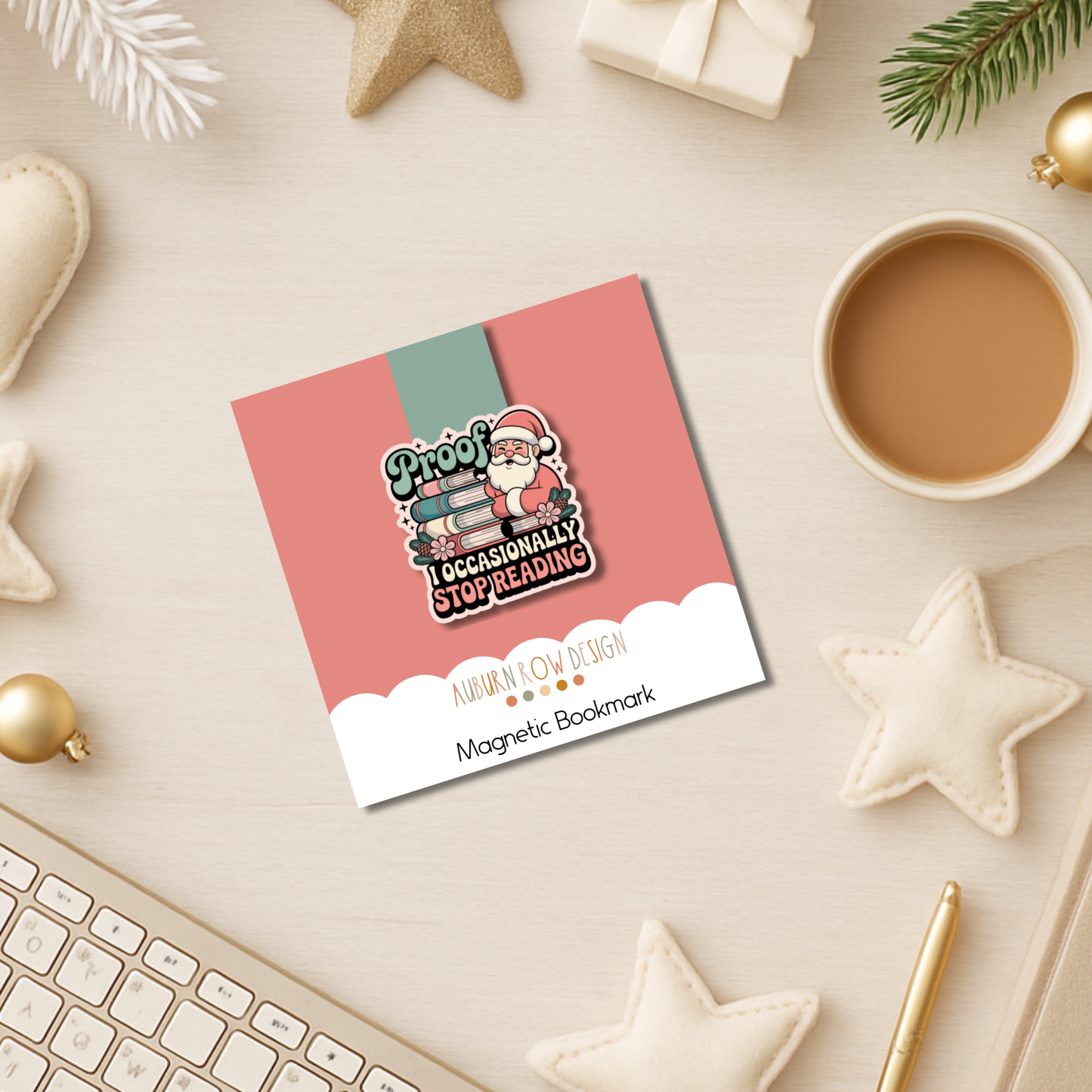 Proof I Occasionally Stop Reading Christmas Magnetic Bookmark