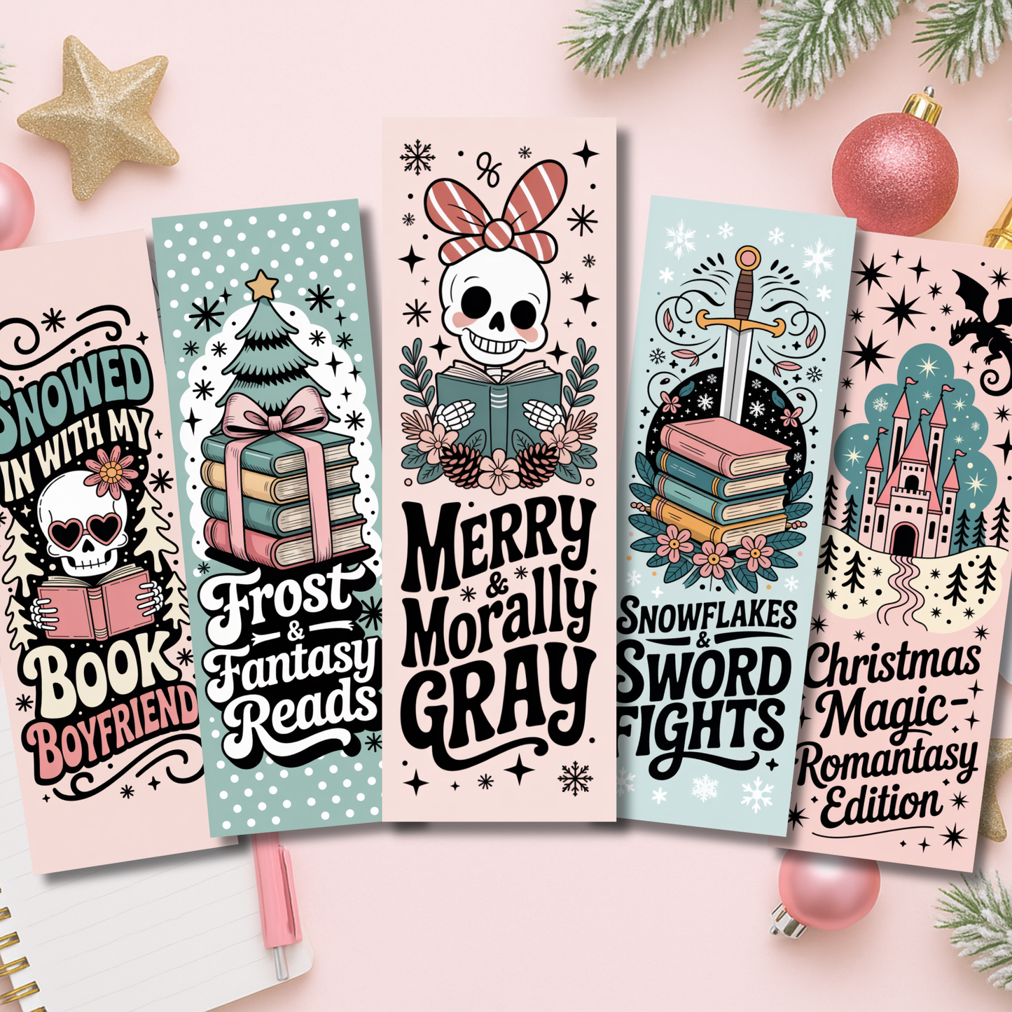 Romantasy Christmas Bookmarks