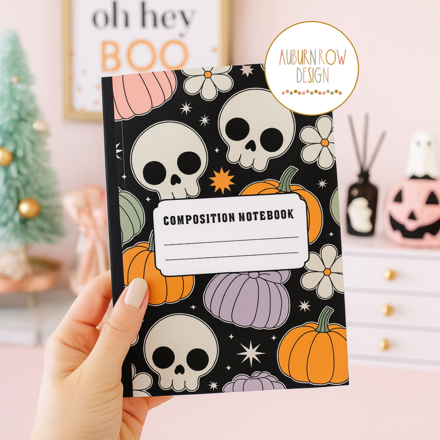 Printable Halloween Composition Notebook Covers - Set of 10