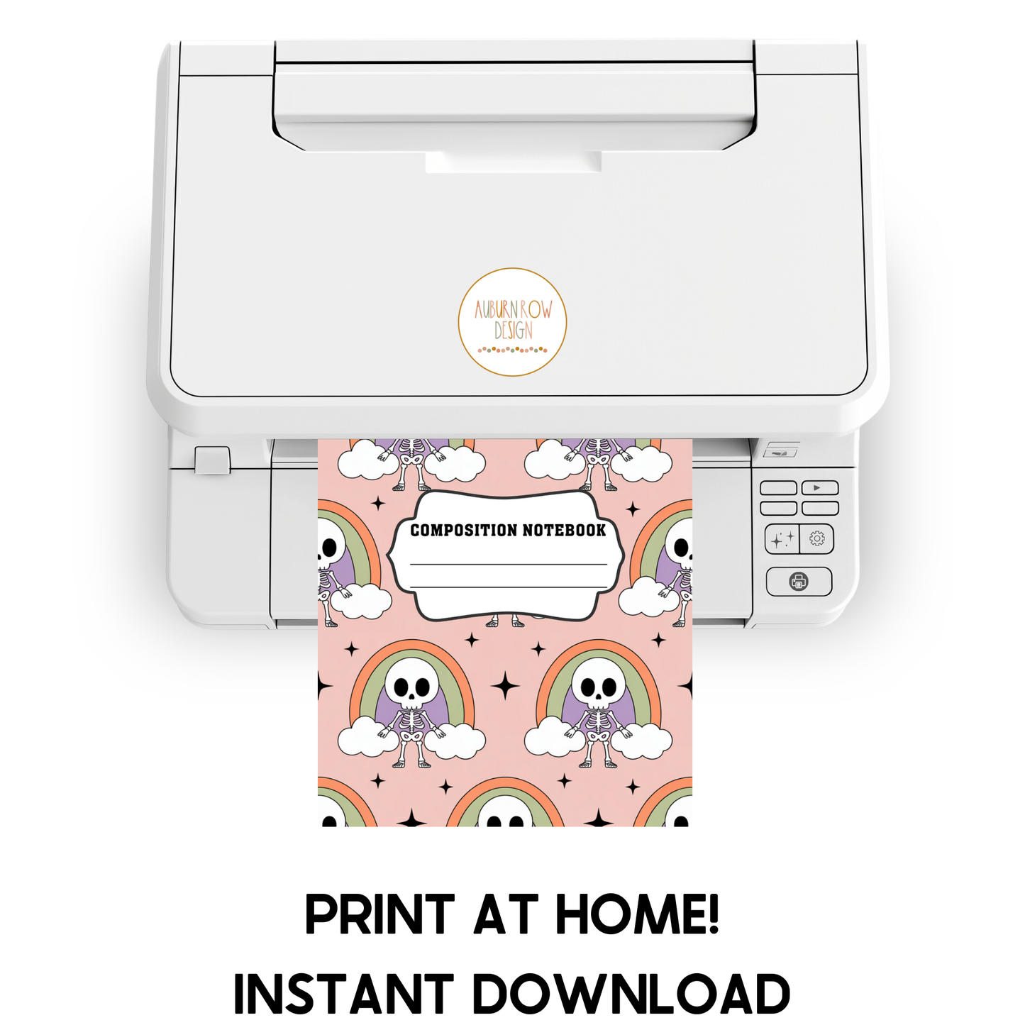 Printable Halloween Composition Notebook Covers - Set of 10