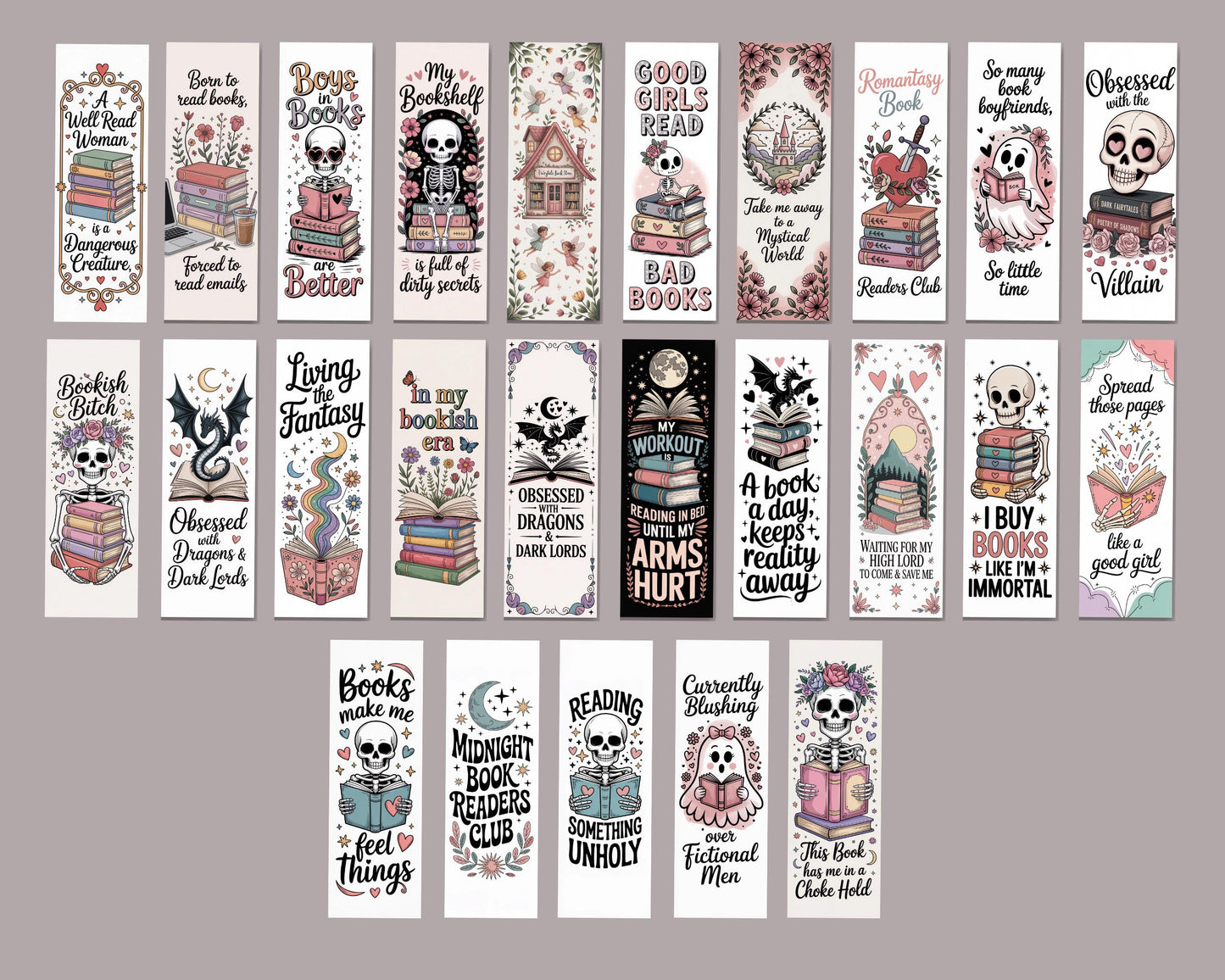 Romantasy Printable Bookmarks