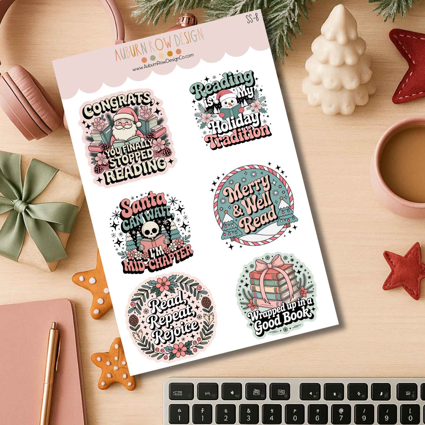 Bookish Christmas Stickers