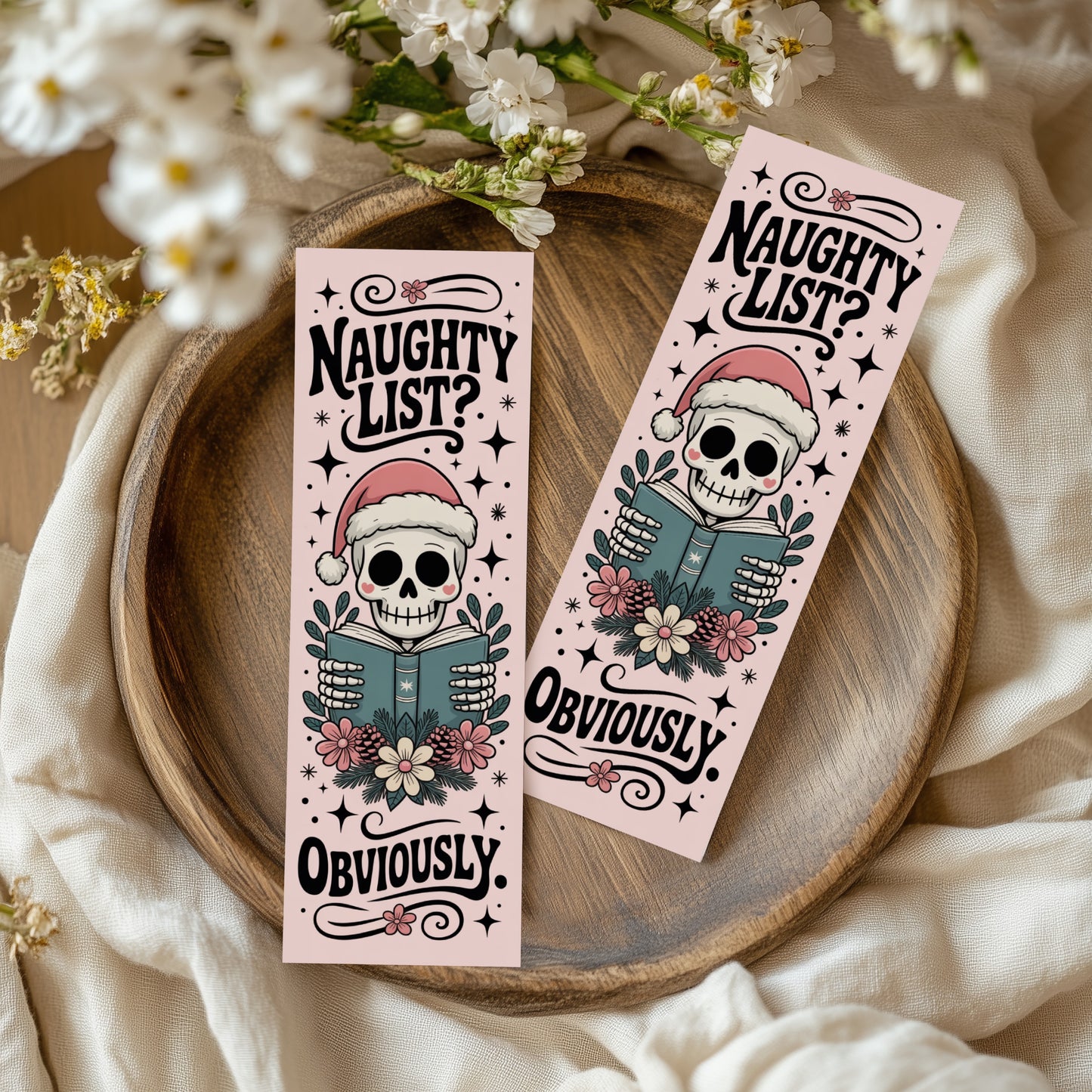 Pastel Christmas Bookmark Set or Individual