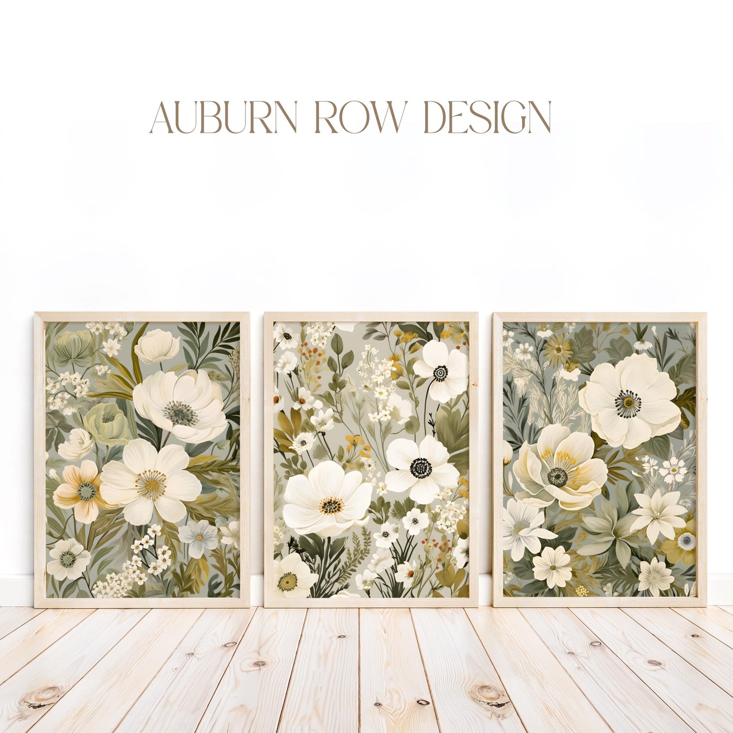 Sage Green Floral Printable Wall Art