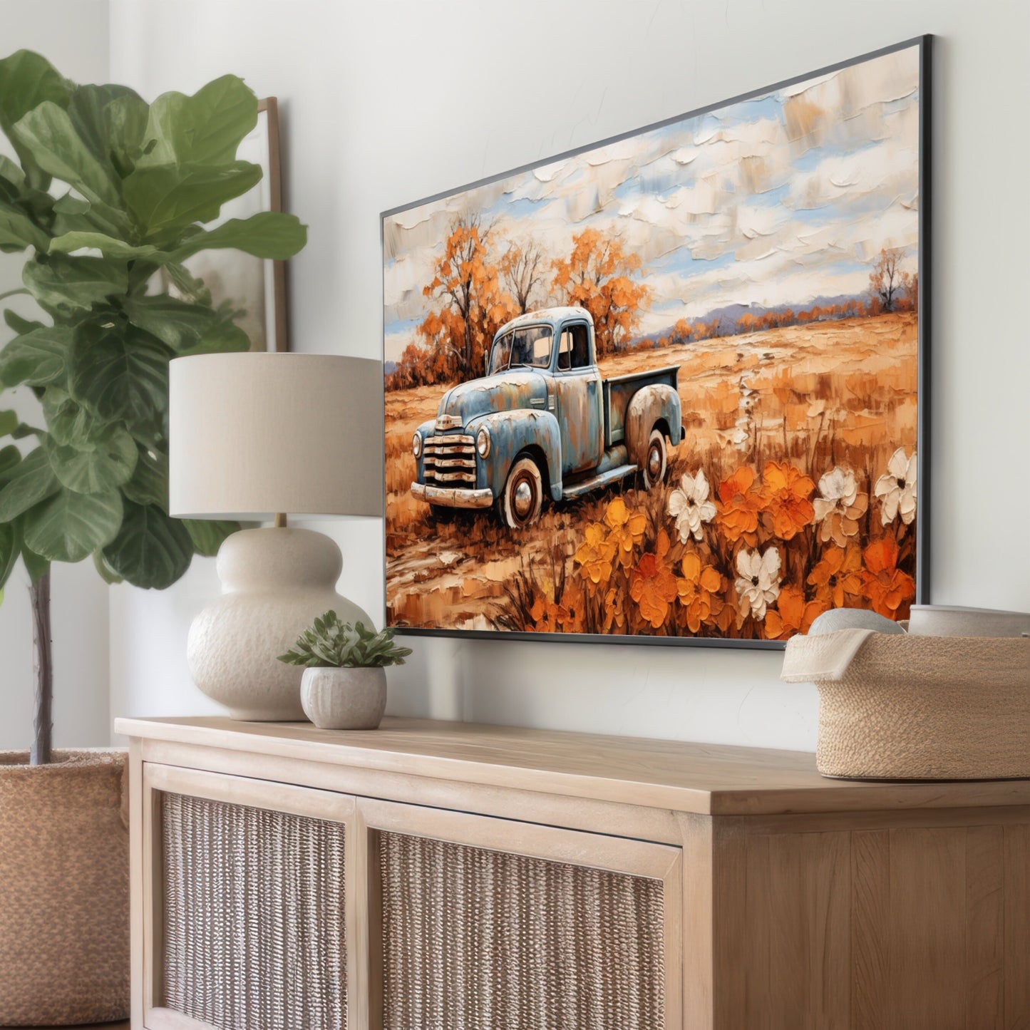 Fall Sunflower TV Art