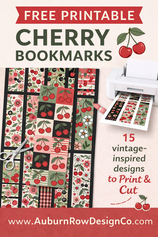 Free Cherry Printable Bookmarks
