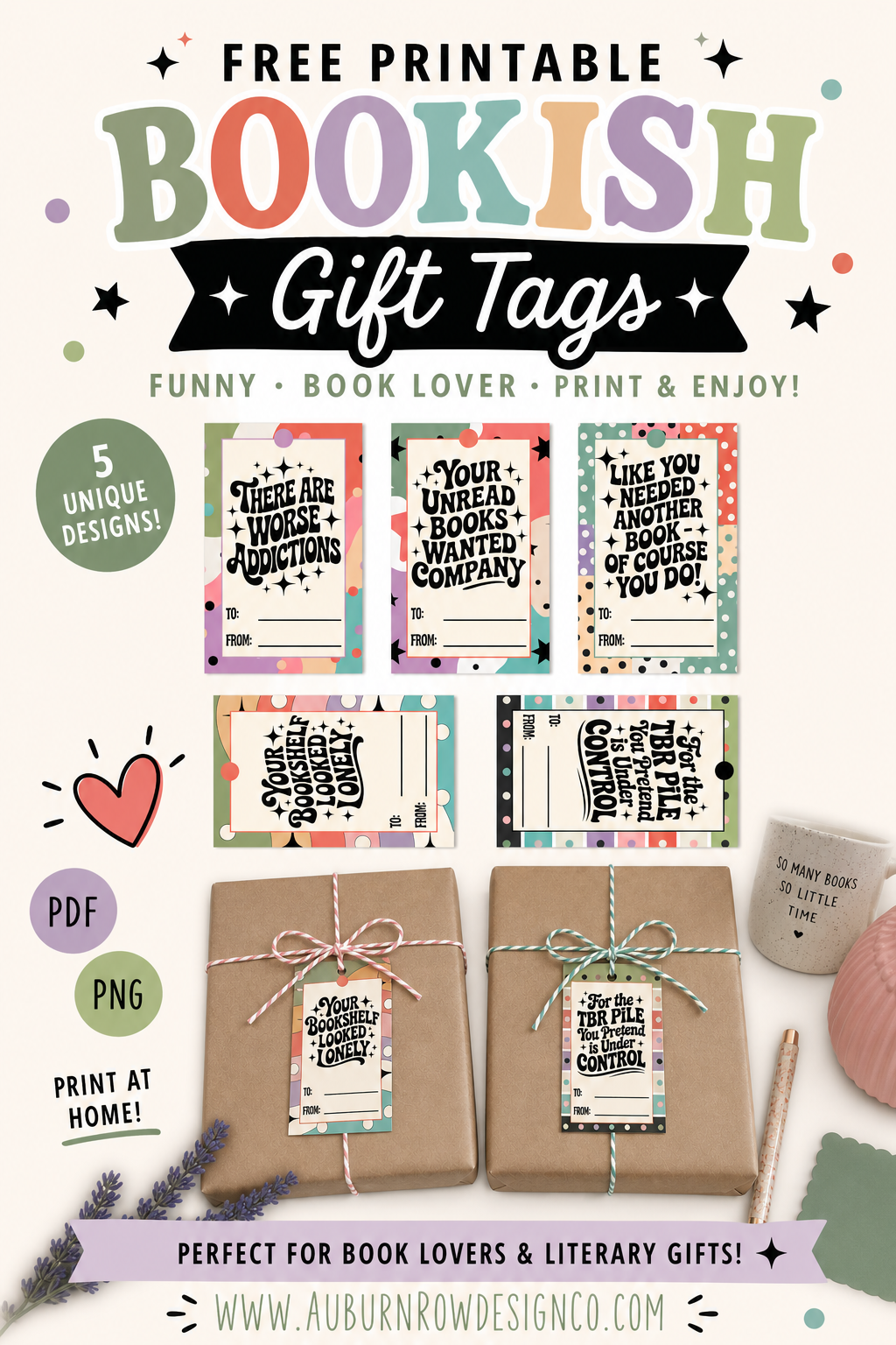 free bookish gift tags