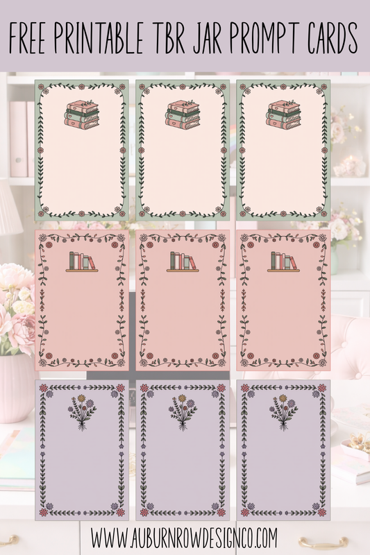 FREE Blank Cottagecore Printable TBR Jar Prompts