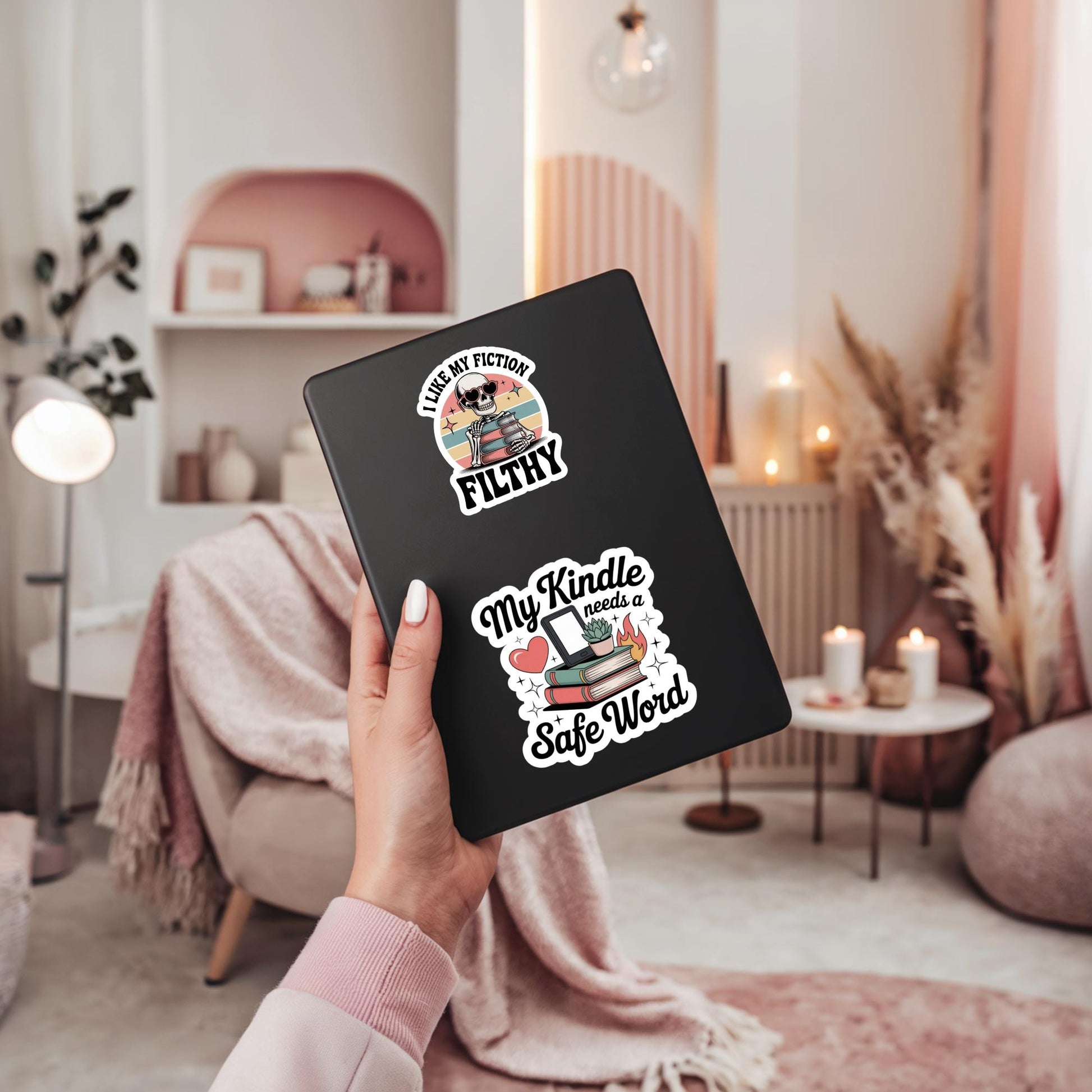 Funny Kindle Cover Decal, Flirty and Fiction Themed Sticker, Book Lover Gift, E-Reader Accessories