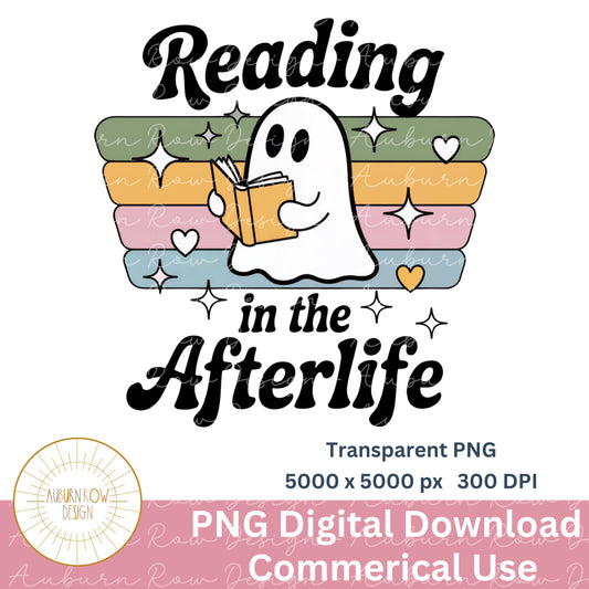 Cute Ghost Reading Book Clipart, Transparent PNG, Digital Download for Commercial Use, 5000x5000 DPI High Resolution