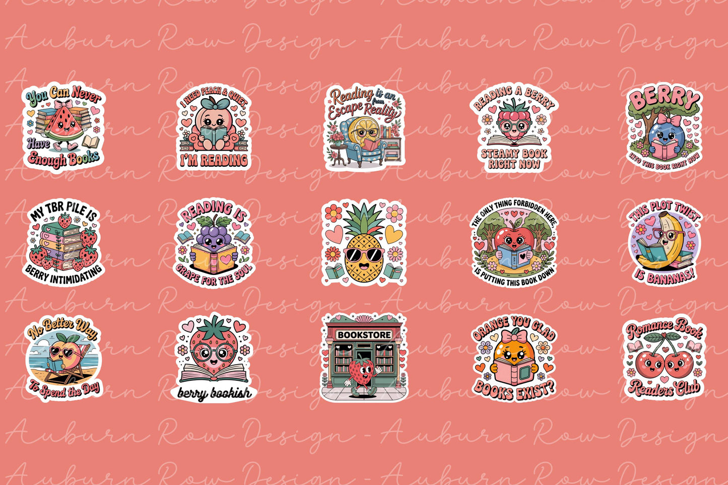 Cute Animal Bookstore Stickers, Reading Owl and Bear, Vintage Style, Waterproof Decal Set for Journals and Laptops