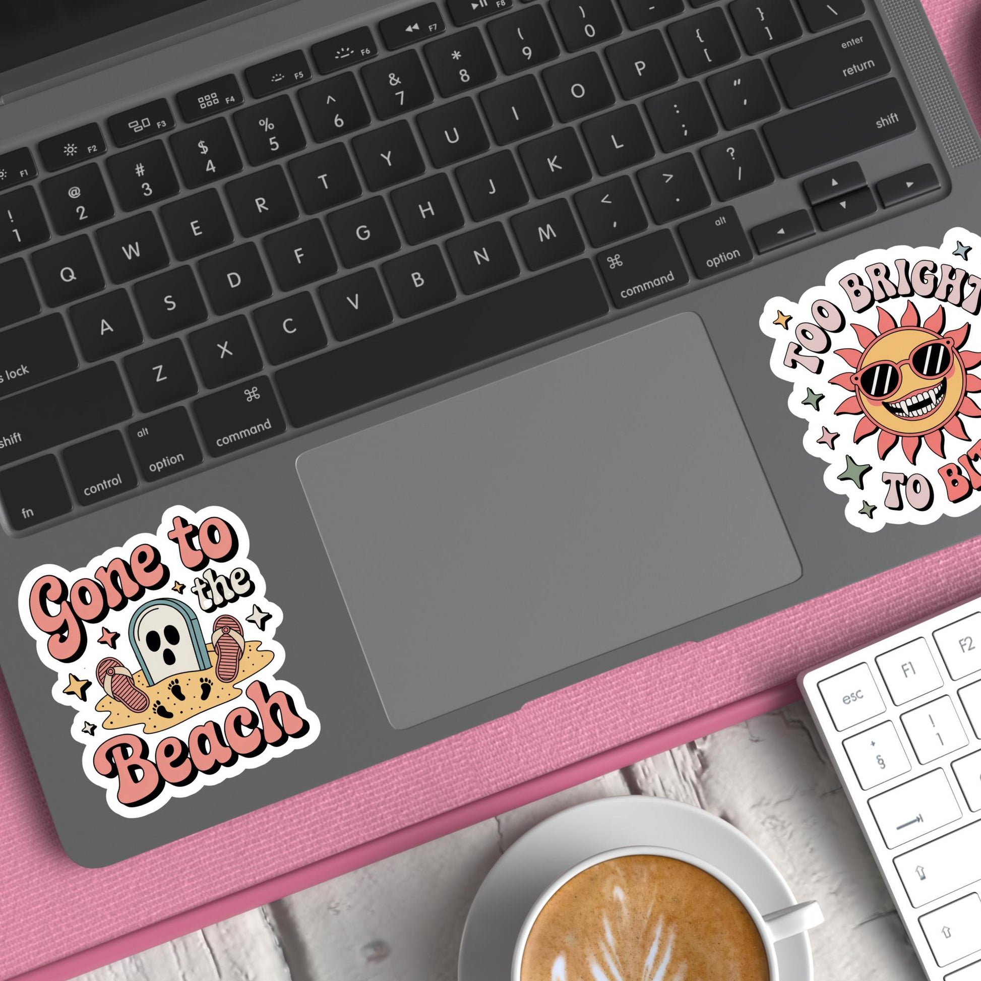 Laptop Stickers Set, Beach and Sun Themed, Colorful Waterproof Decals for Computers and Tablets, Fun and Vibrant Designs