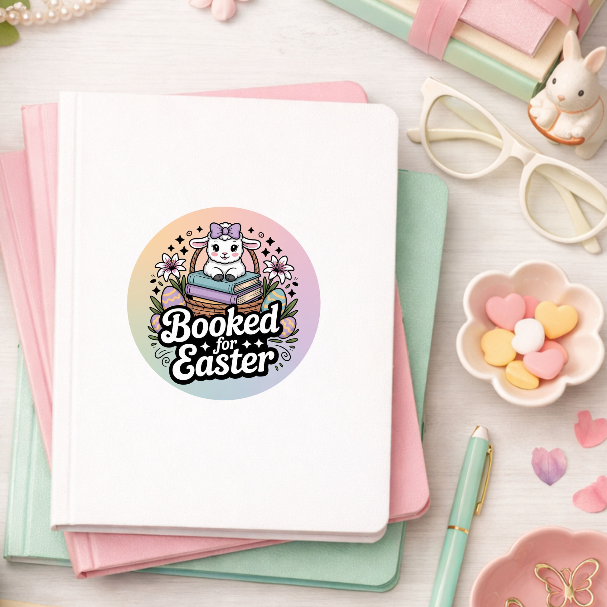 Bookish Easter Sticker