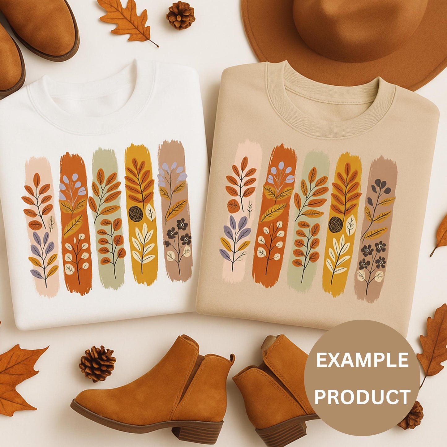 Autumn Leaves Graphic T-Shirt, Fall Colorful Botanical Design, Unisex Fashion Top, Casual Fall Outfit, Nature Inspired Clothing