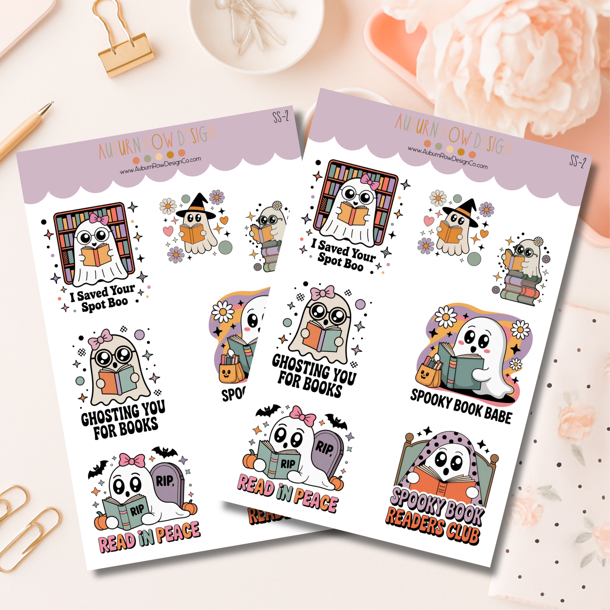 Ghost Bookish Sticker Sheet