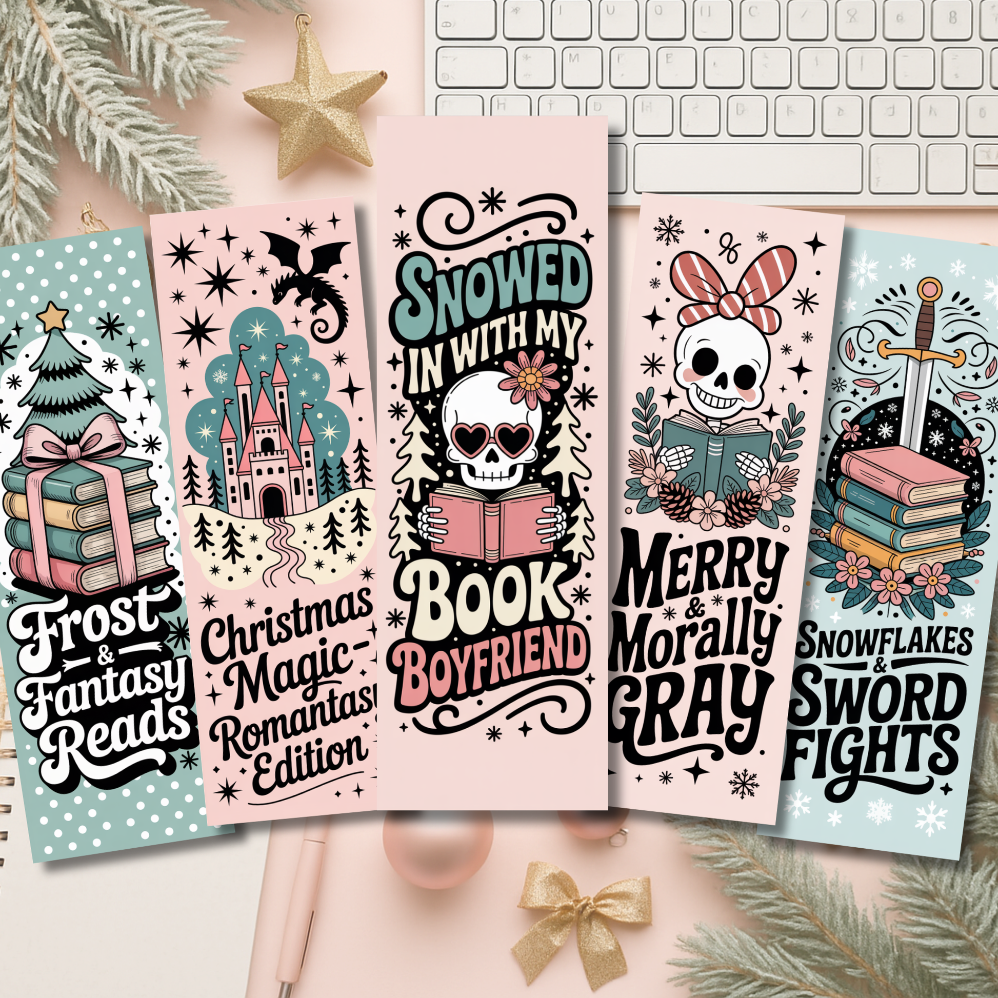 Romantasy Christmas Bookmarks