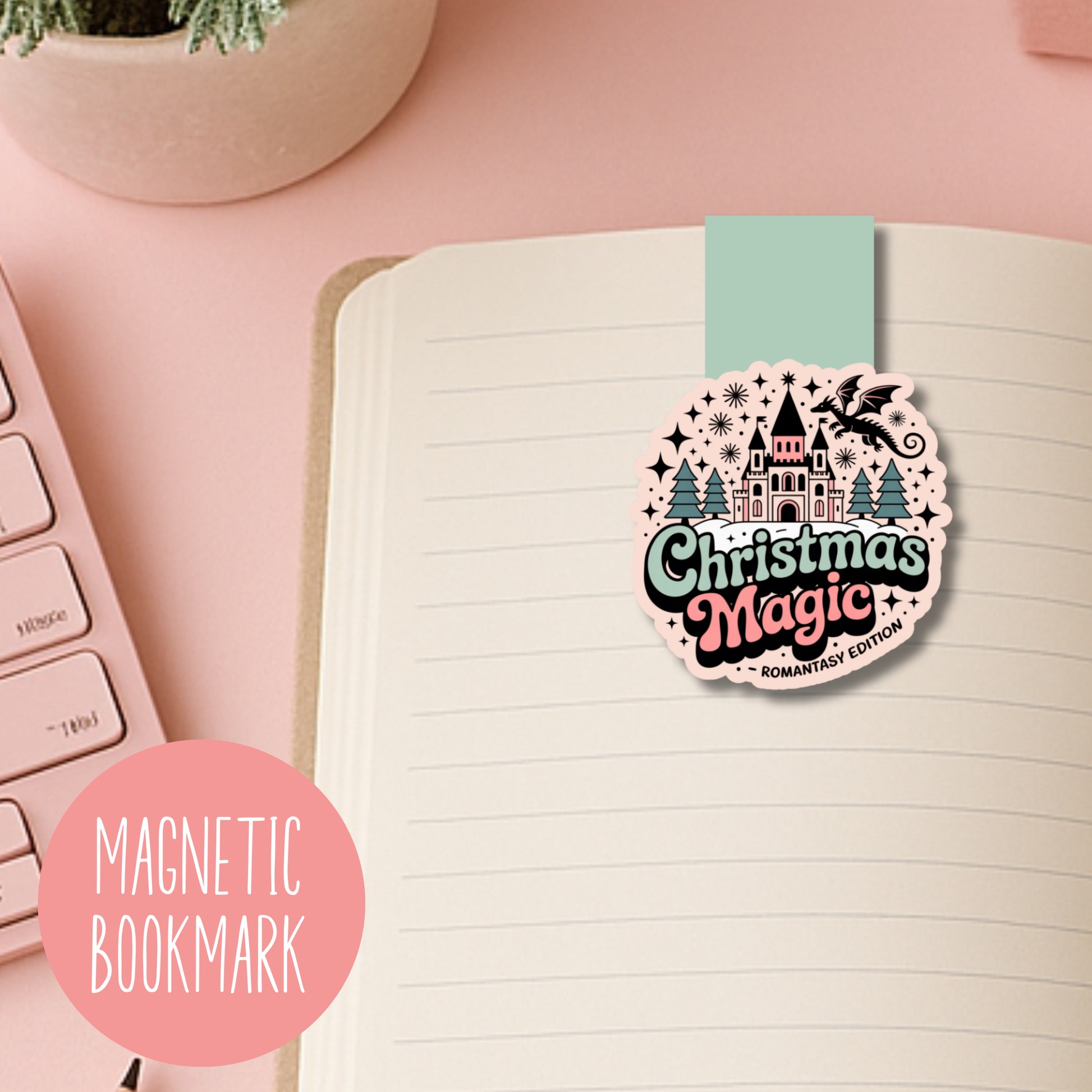 Romantasy Christmas Magnetic Bookmark