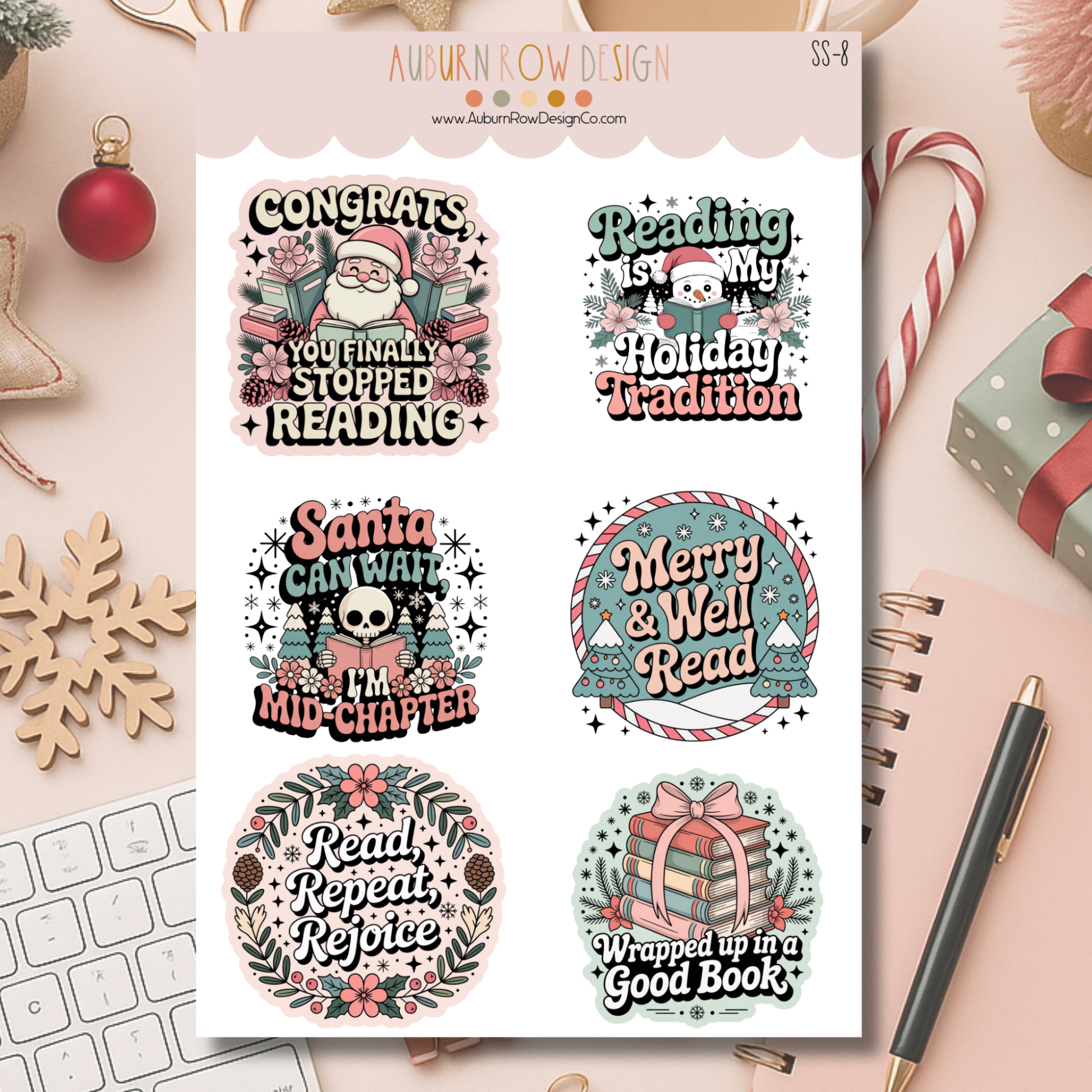 Bookish Christmas Stickers