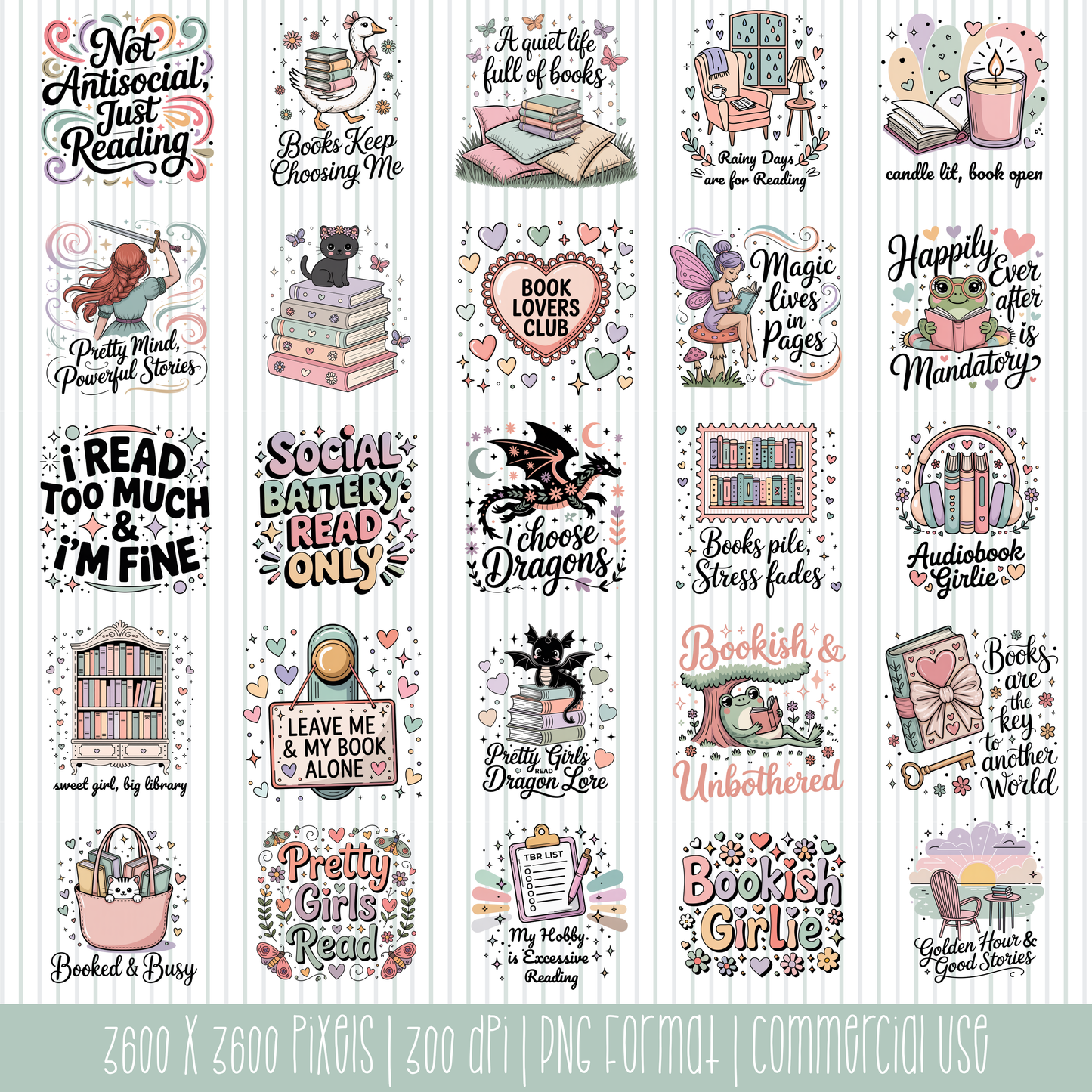 Coquette Bookish Clipart