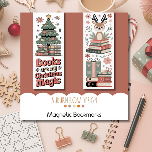 Folk Art Christmas Magnetic Bookmarks