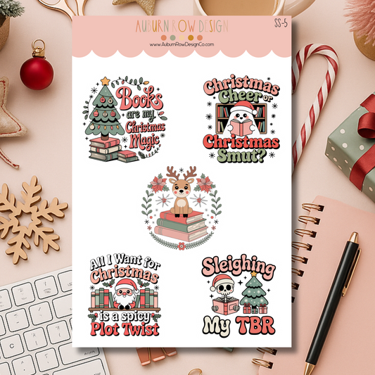 Bookish Christmas Sticker Sheet