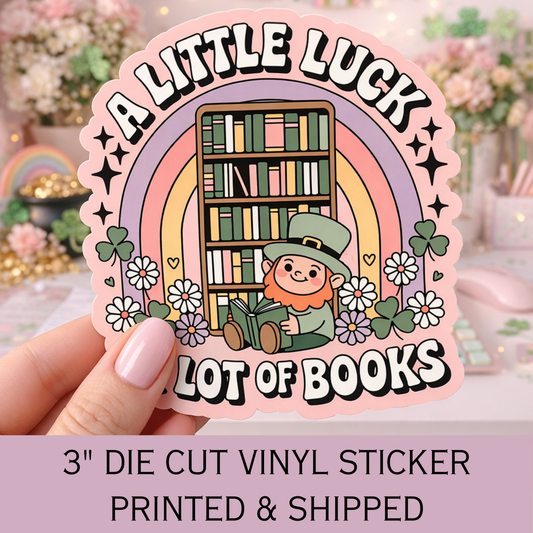 St Patricks Day Reading Die Cut Sticker
