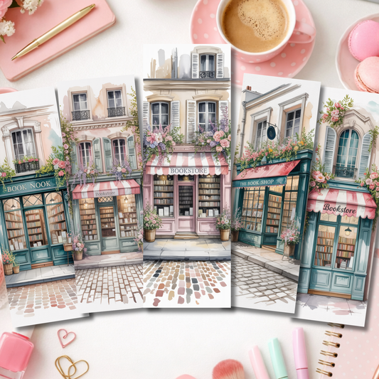 Watercolor Bookshop Bookmarks