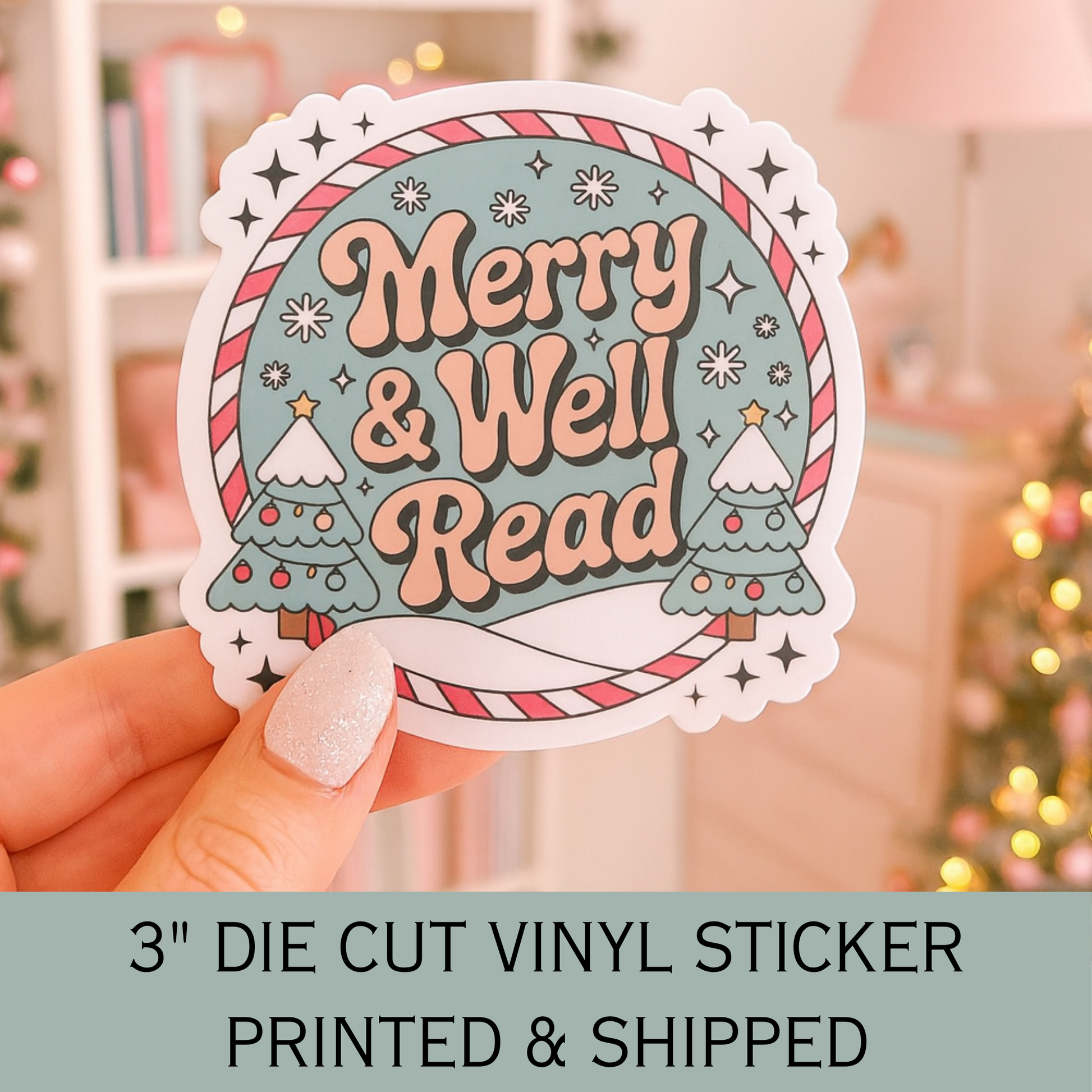 Bookish Christmas Sticker