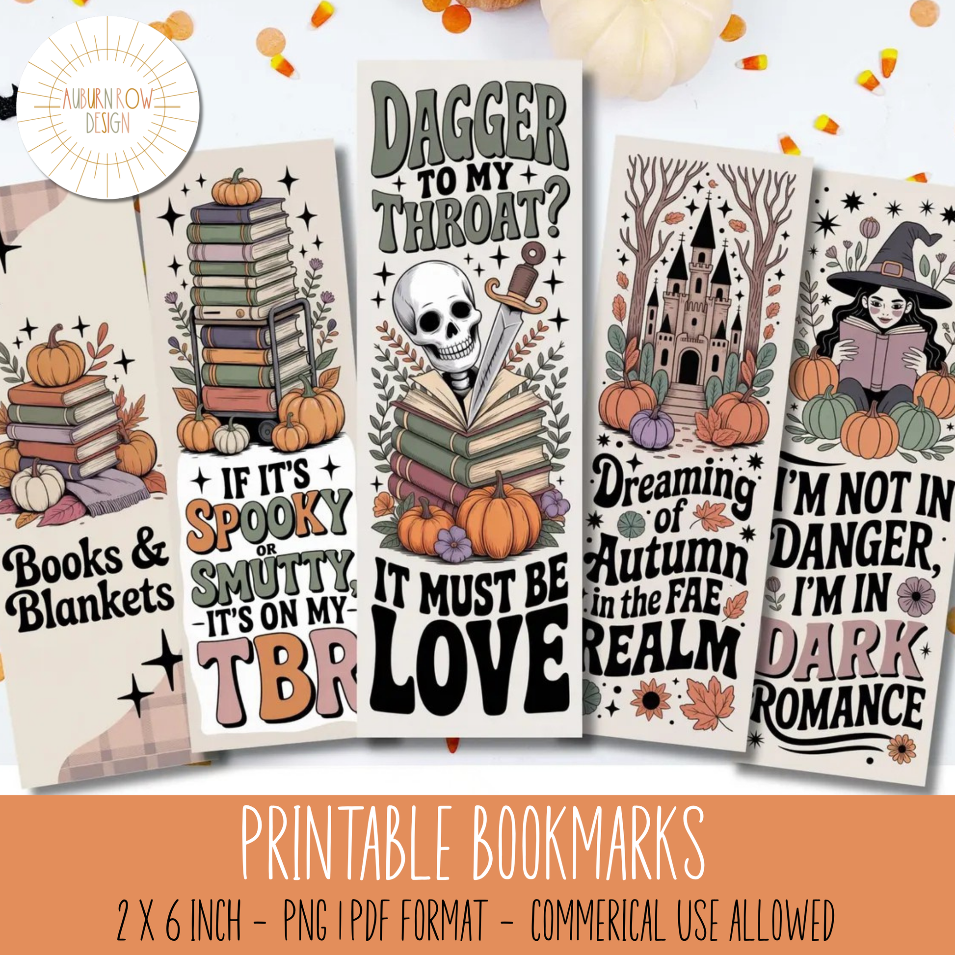 Printable Halloween Dark Romance Bookmarks