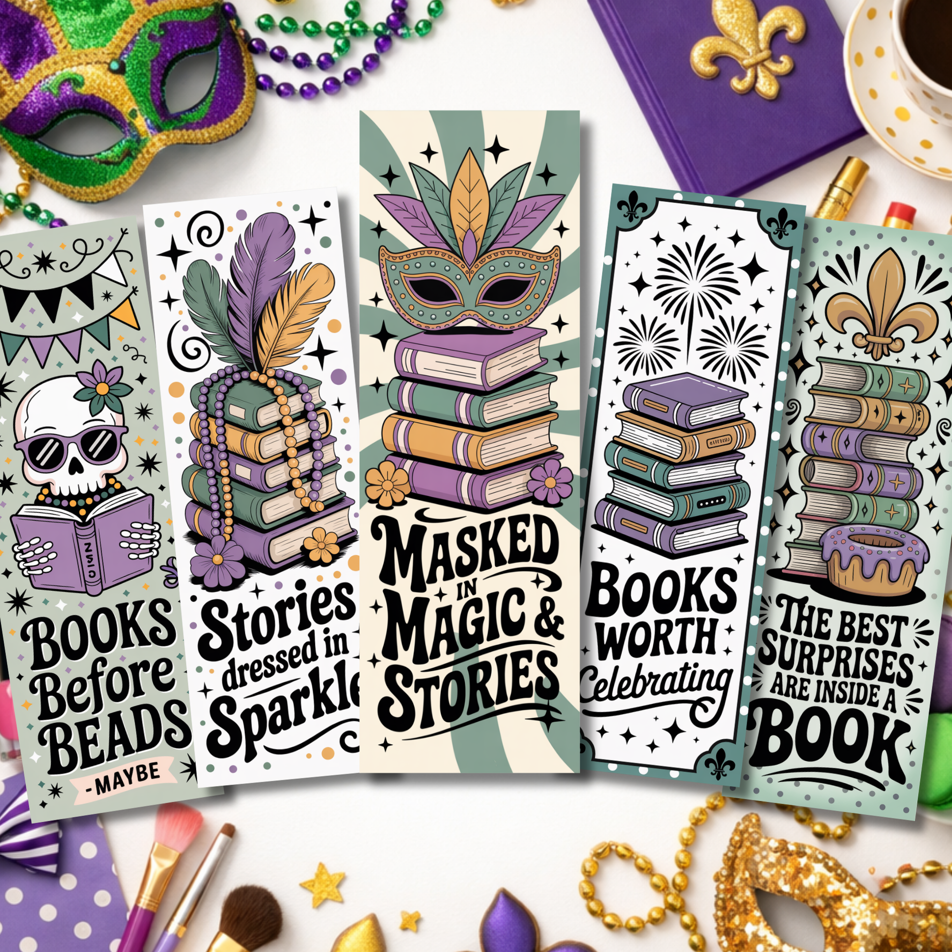 Mardi Gras Bookmark