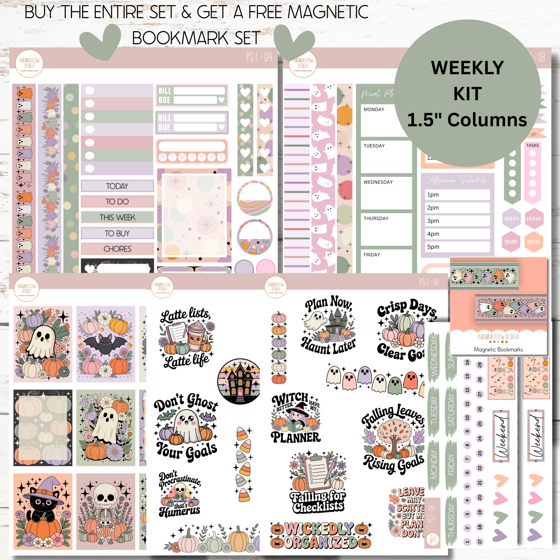 Pastel Halloween Weekly Planner Kit
