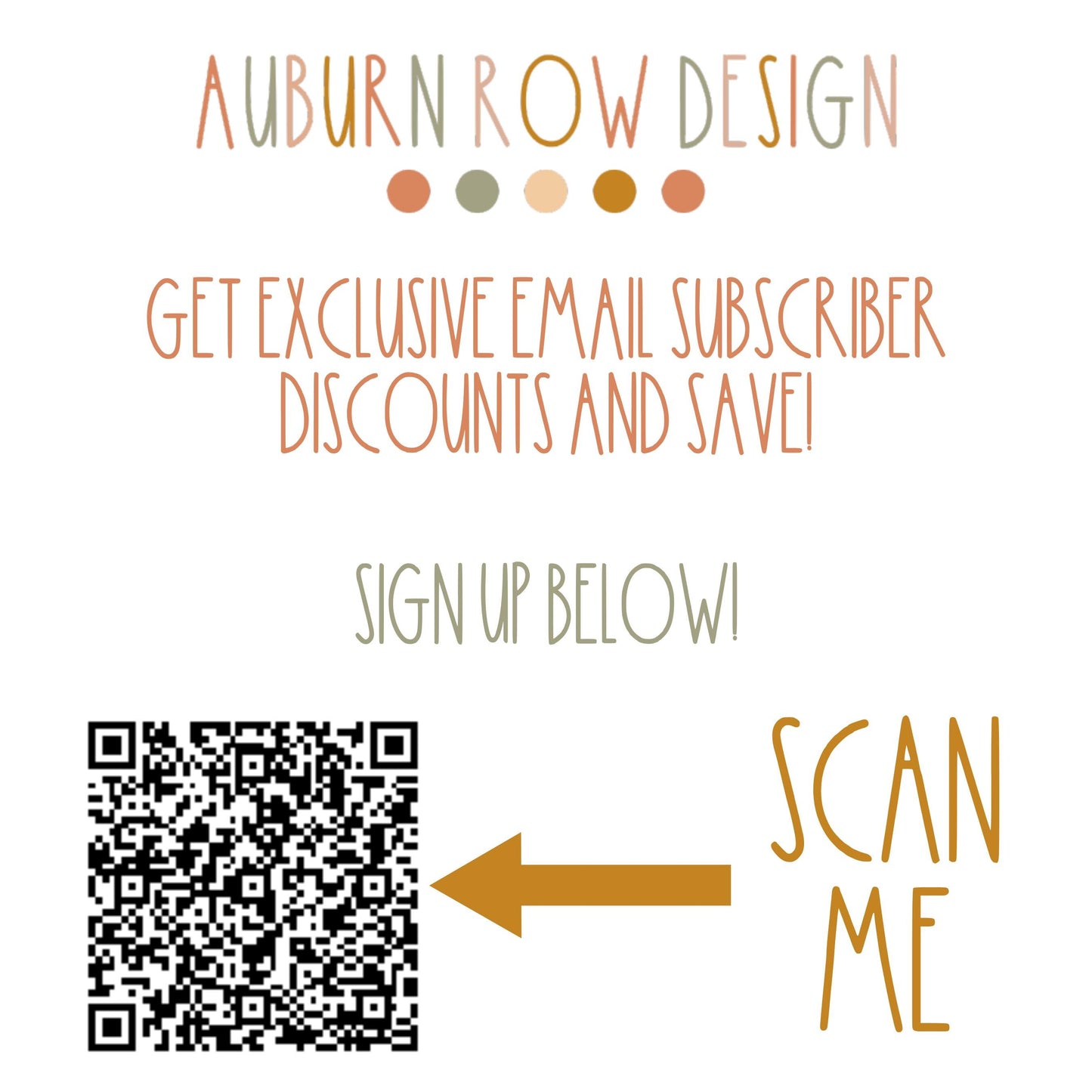 Custom QR Code Design, Auburn Row Style Flyer, Digital Download, Business Branding, Email Subscriber Poster, Marketing Material