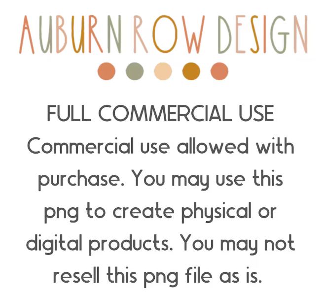 Auburn Row Design Commercial Use PNG for Custom Product Creation, Full Rights Included