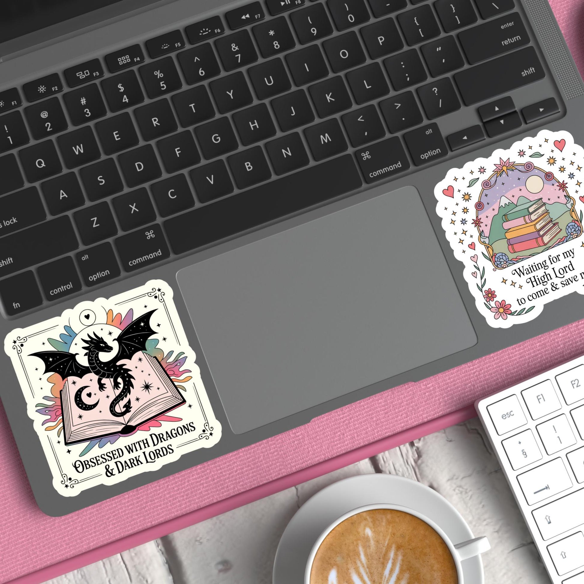 Fantasy Dragon and Wizard Laptop Stickers, Colorful Vinyl Decals for Geeks, Durable Waterproof Sticker Pack for Computers and Tablets