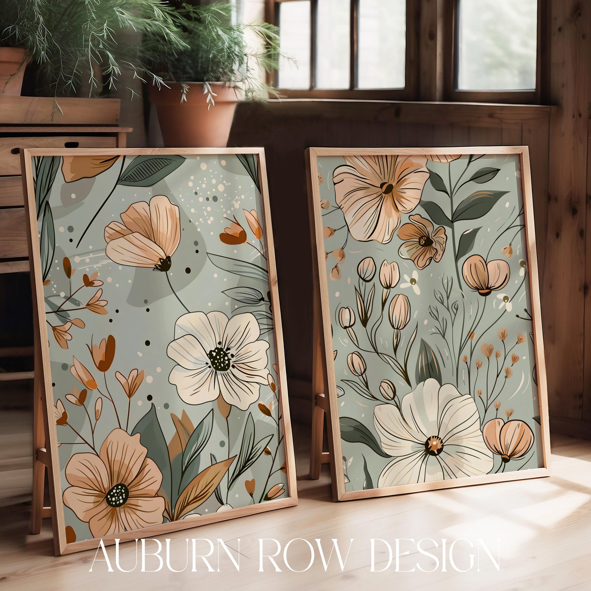 Floral Wall Art Prints, Botanical Poster Set, Modern Home Decor, Nature Inspired, Living Room Decoration, Elegant Flower Illustrations