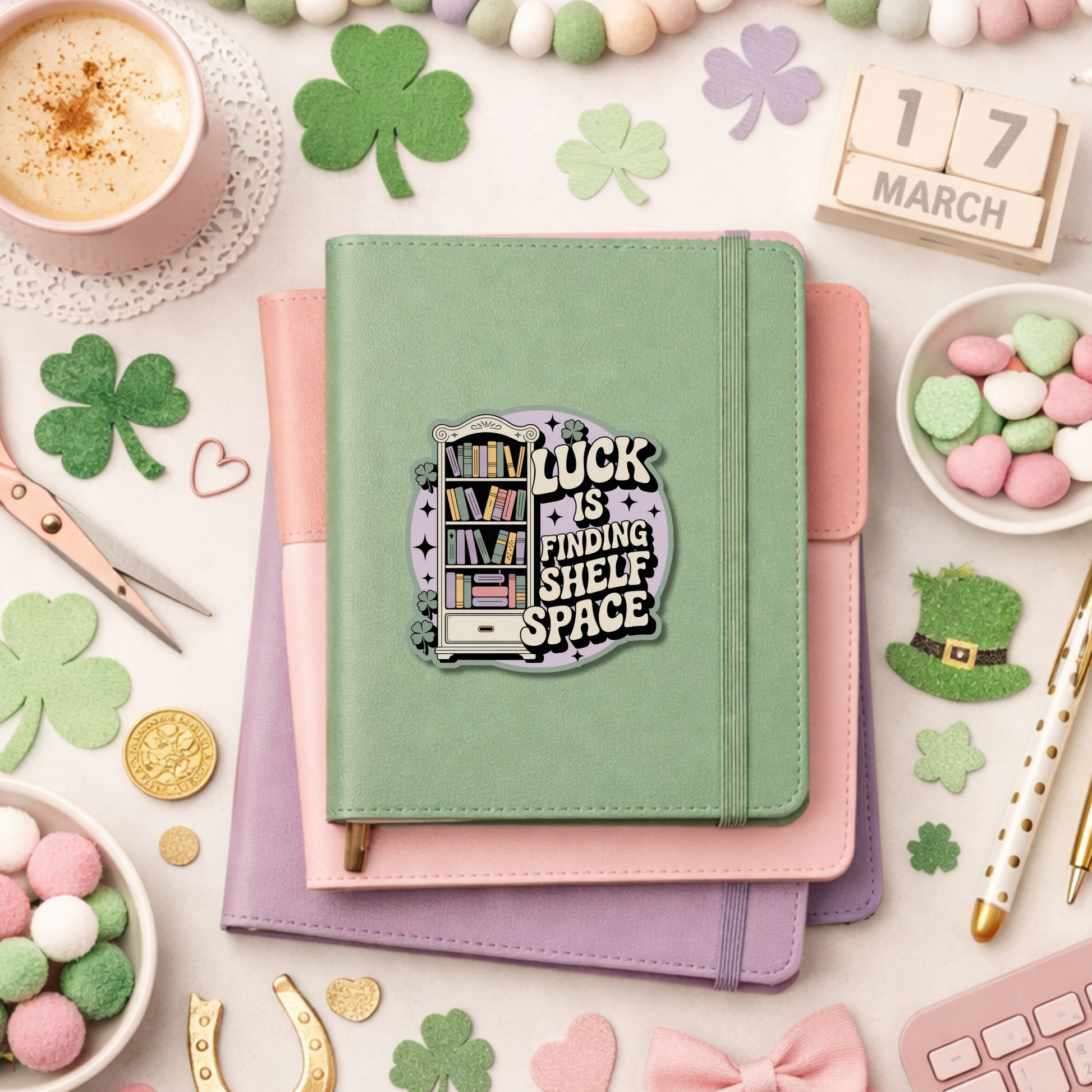 St Patricks Day Bookish Sticker