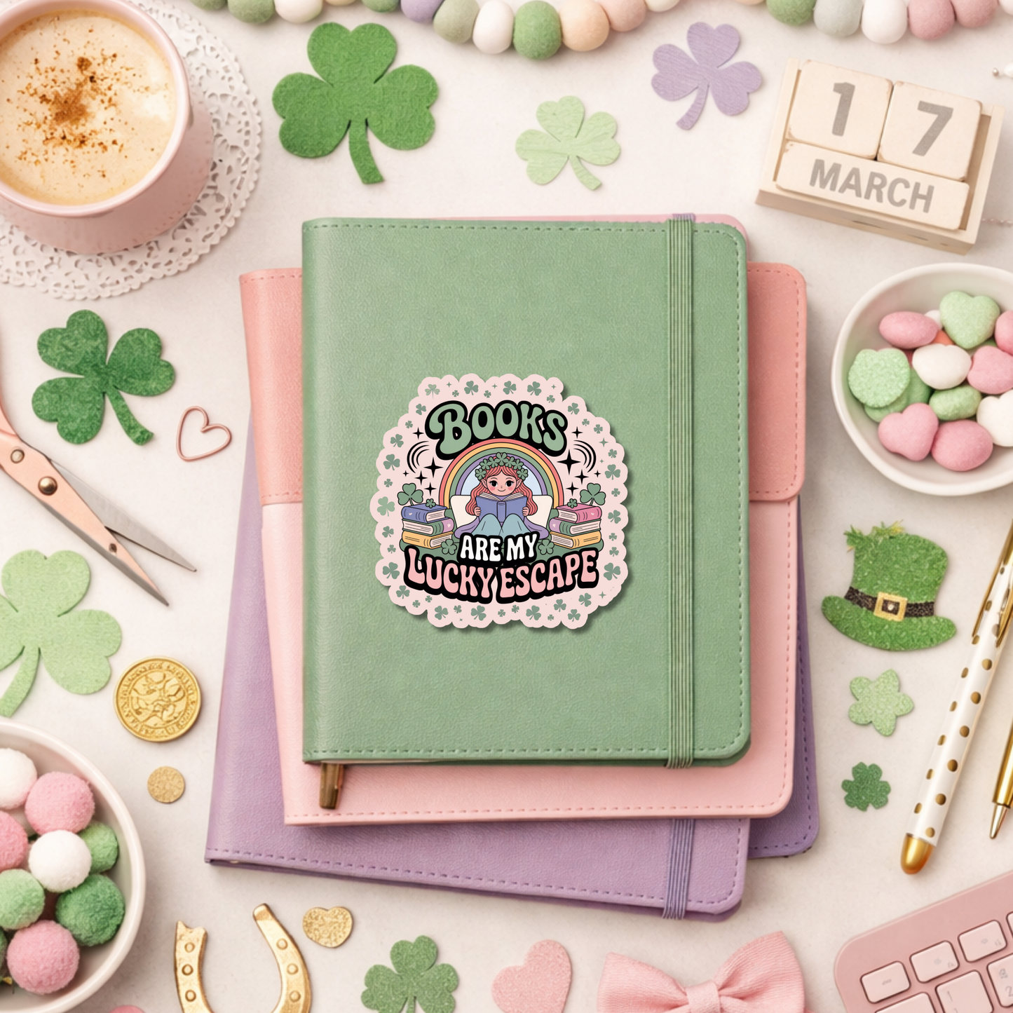 St. Patricks Day Reading Sticker