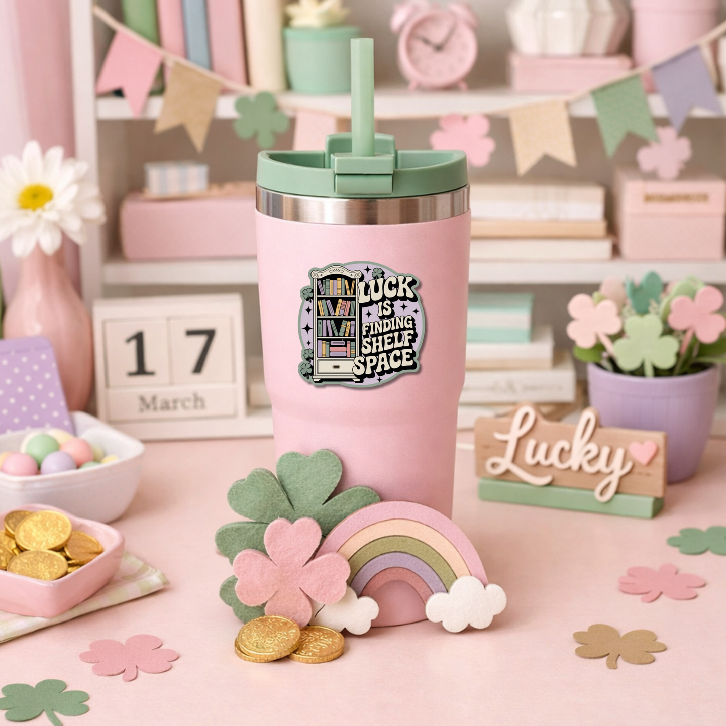 St Patricks Day Bookish Sticker