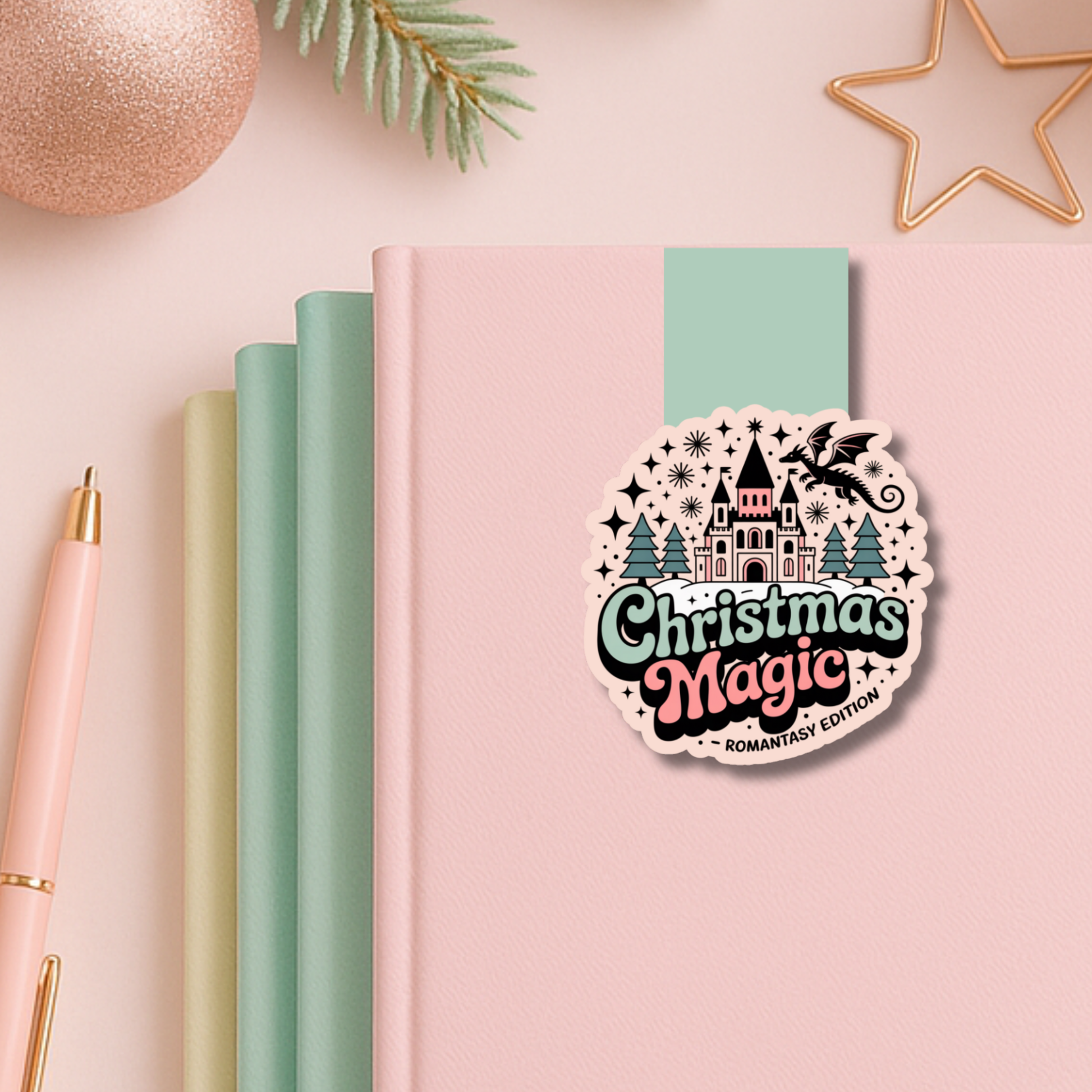Romantasy Christmas Magnetic Bookmark