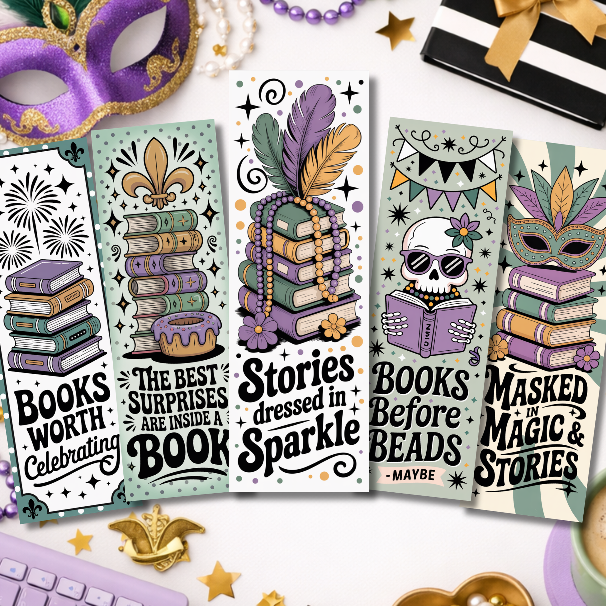 Mardi Gras Bookmark