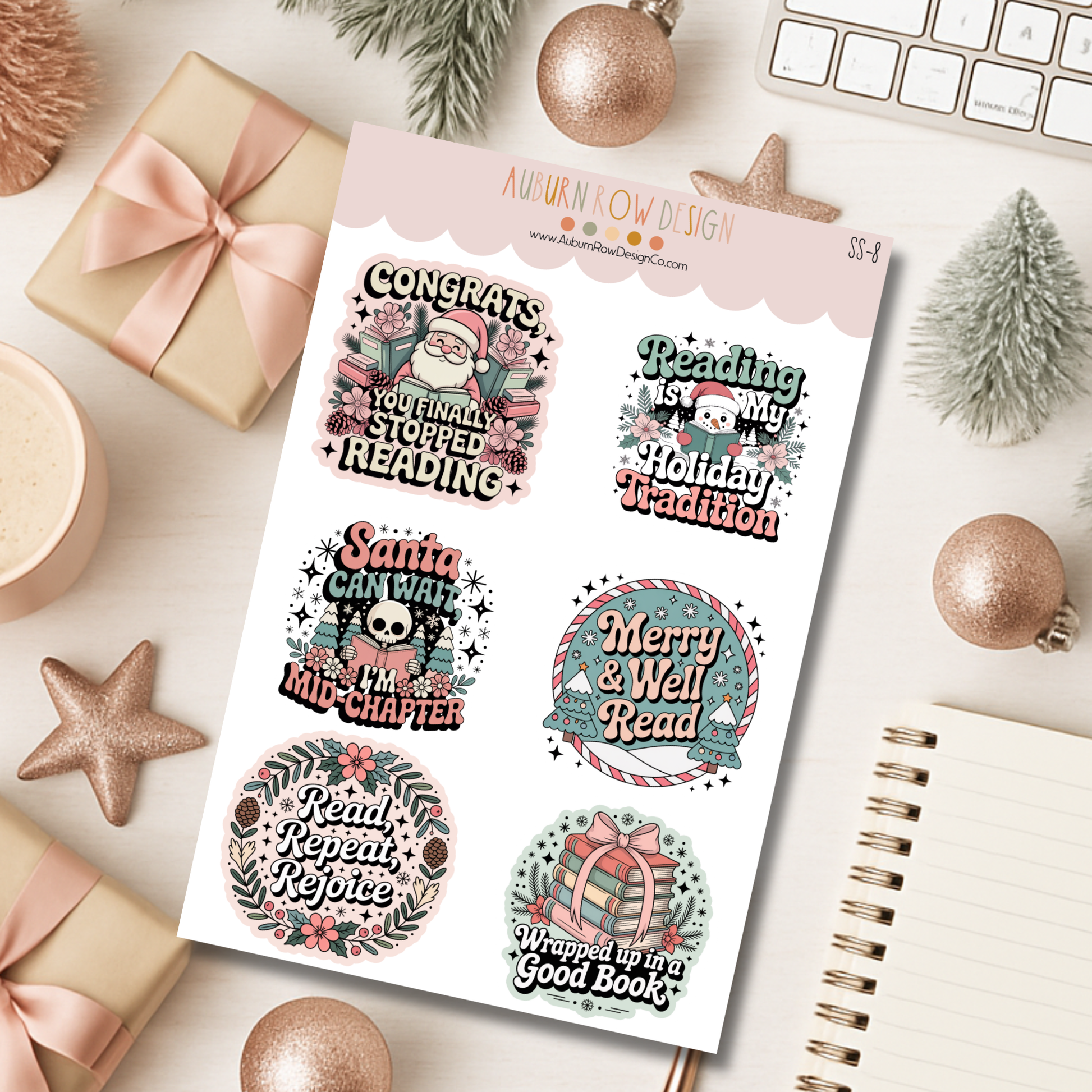 Bookish Christmas Stickers