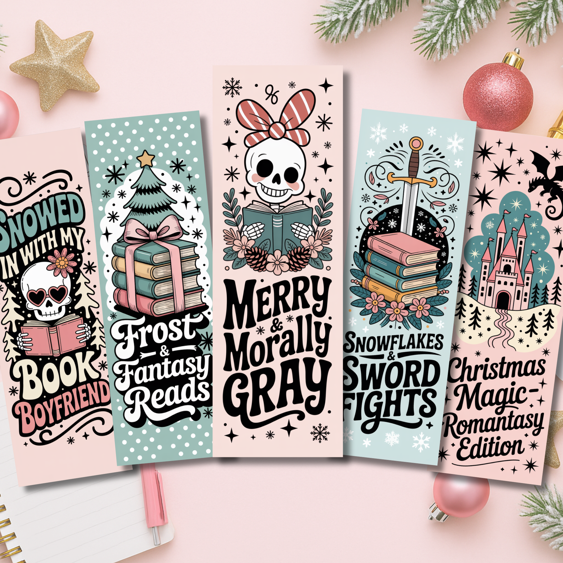 Romantasy Christmas Bookmarks