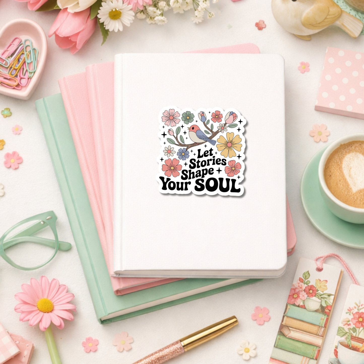 Spring Bookish Sticker