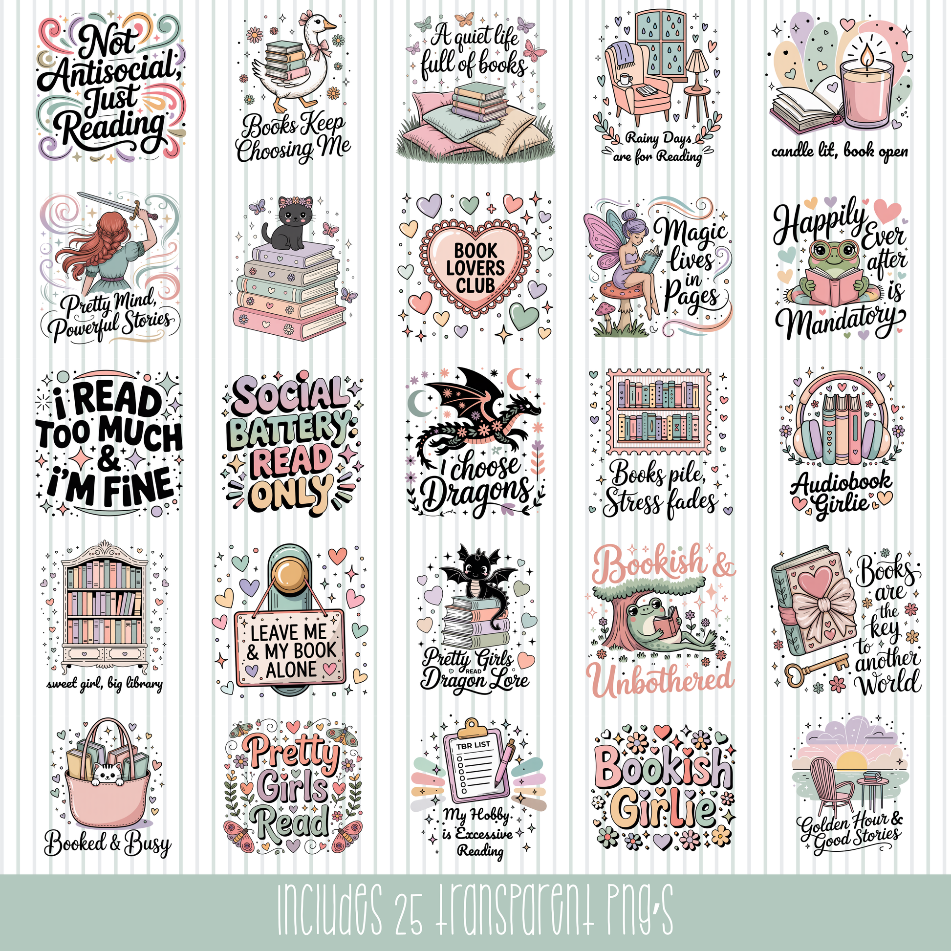 Coquette Bookish Clipart