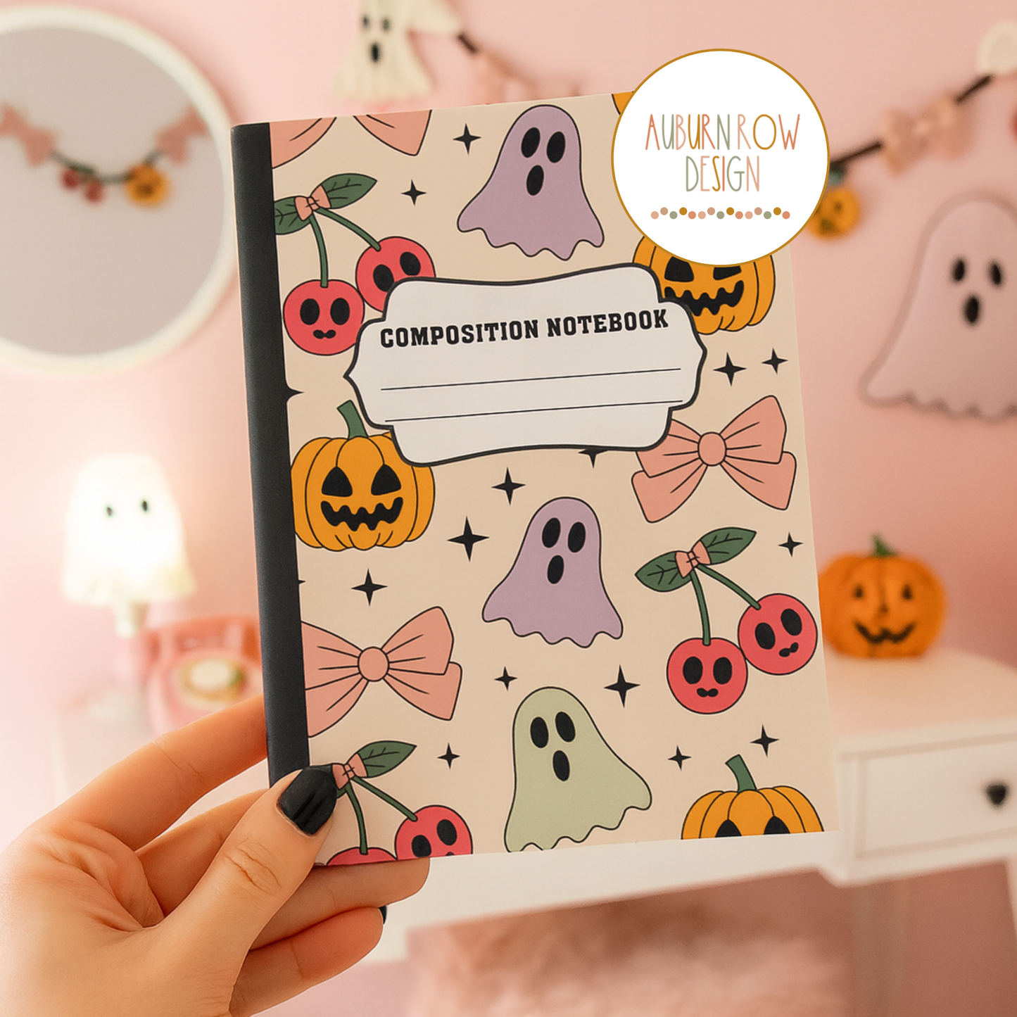 Printable Halloween Composition Notebook Covers - Set of 10