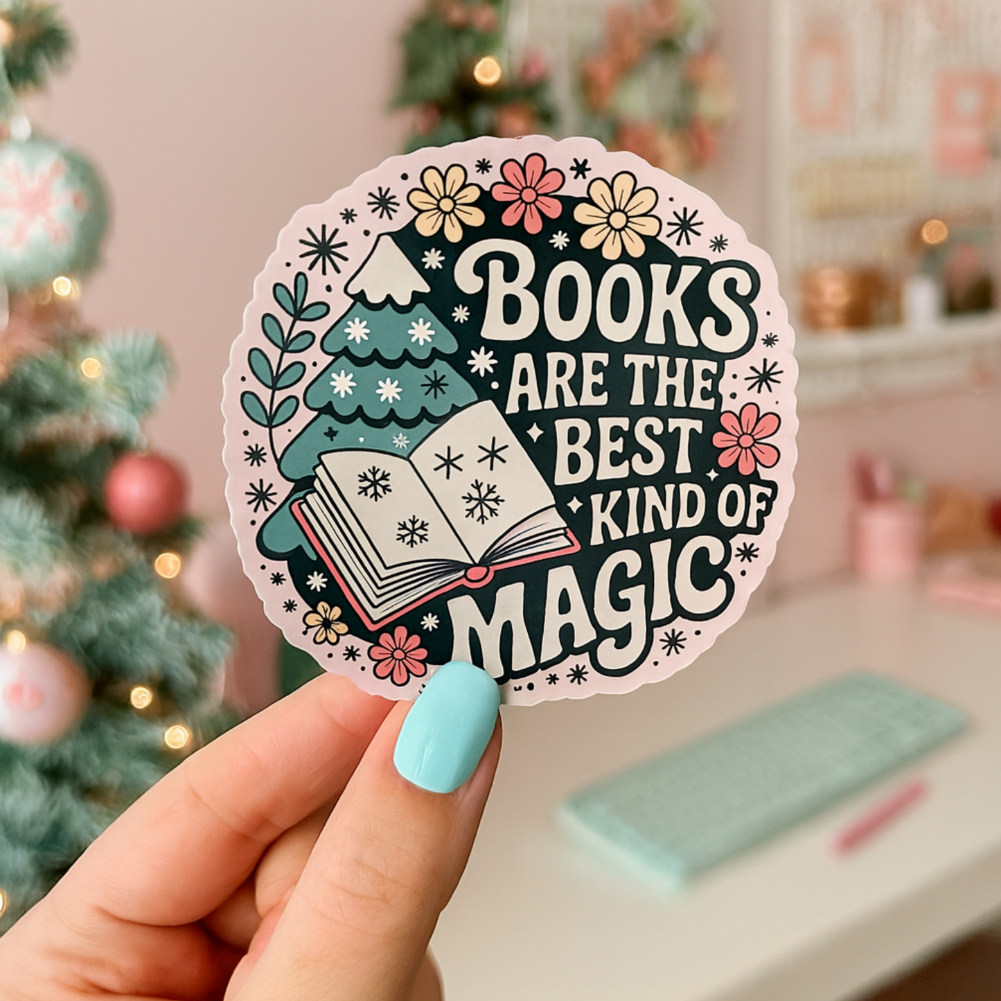 Bookish Christmas Sticker