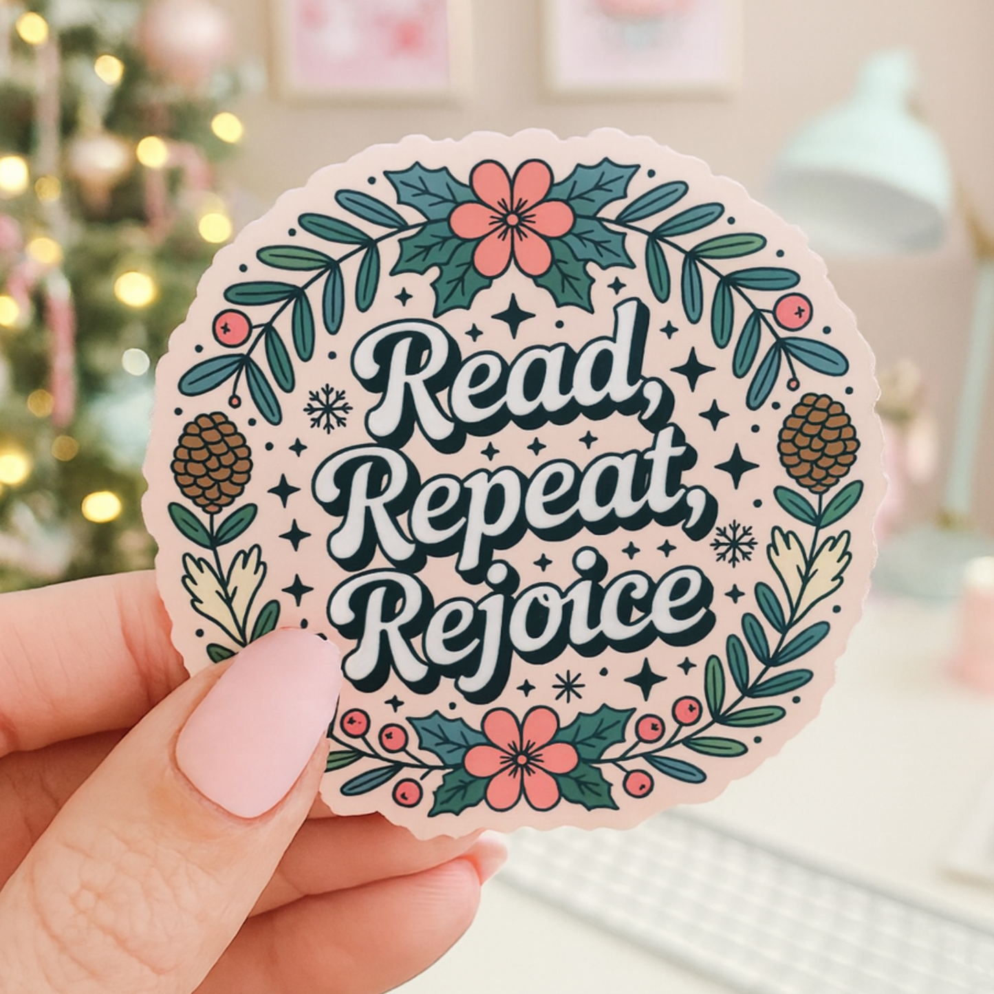 Read Repeat Rejoice Die Cut Sticker
