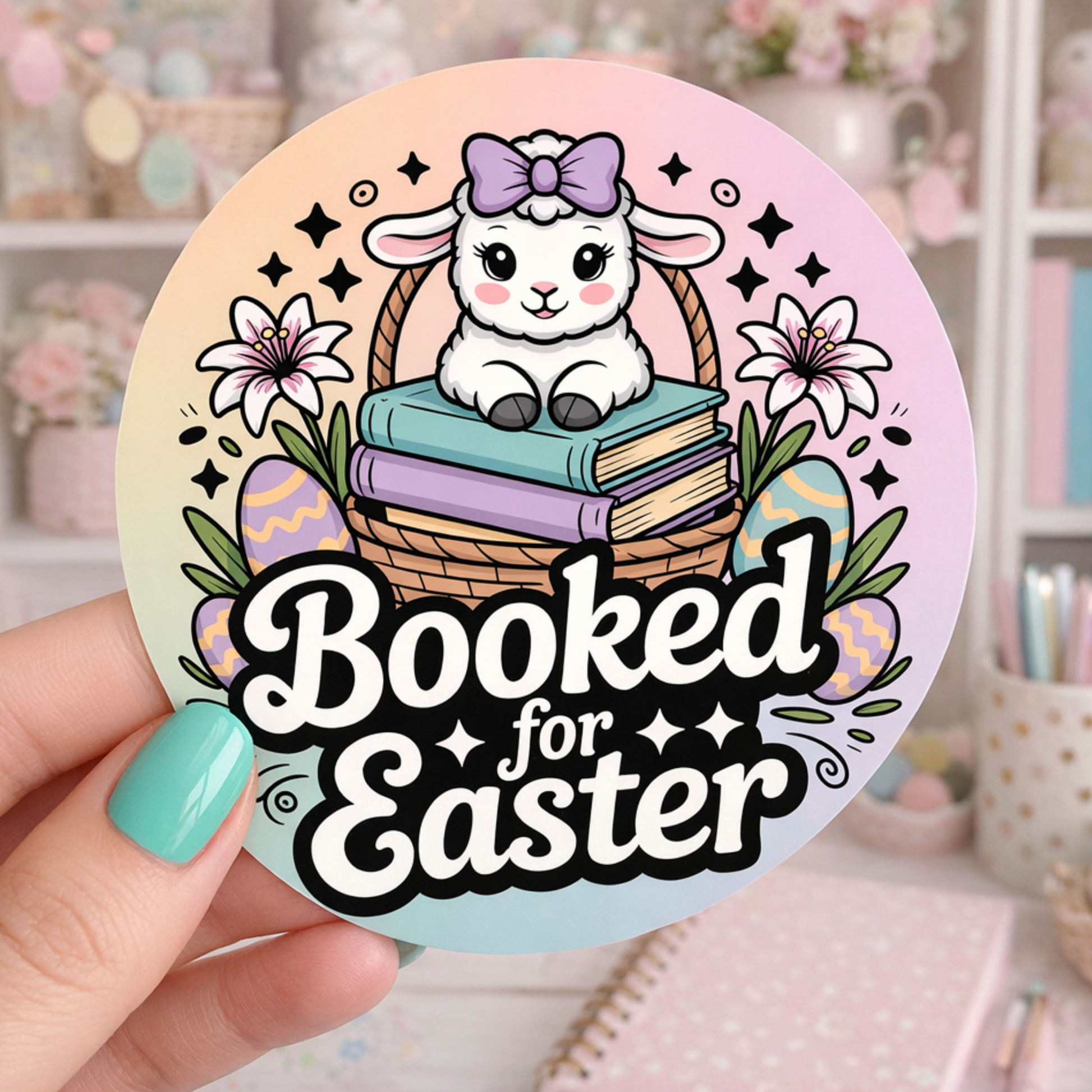 Bookish Easter Sticker