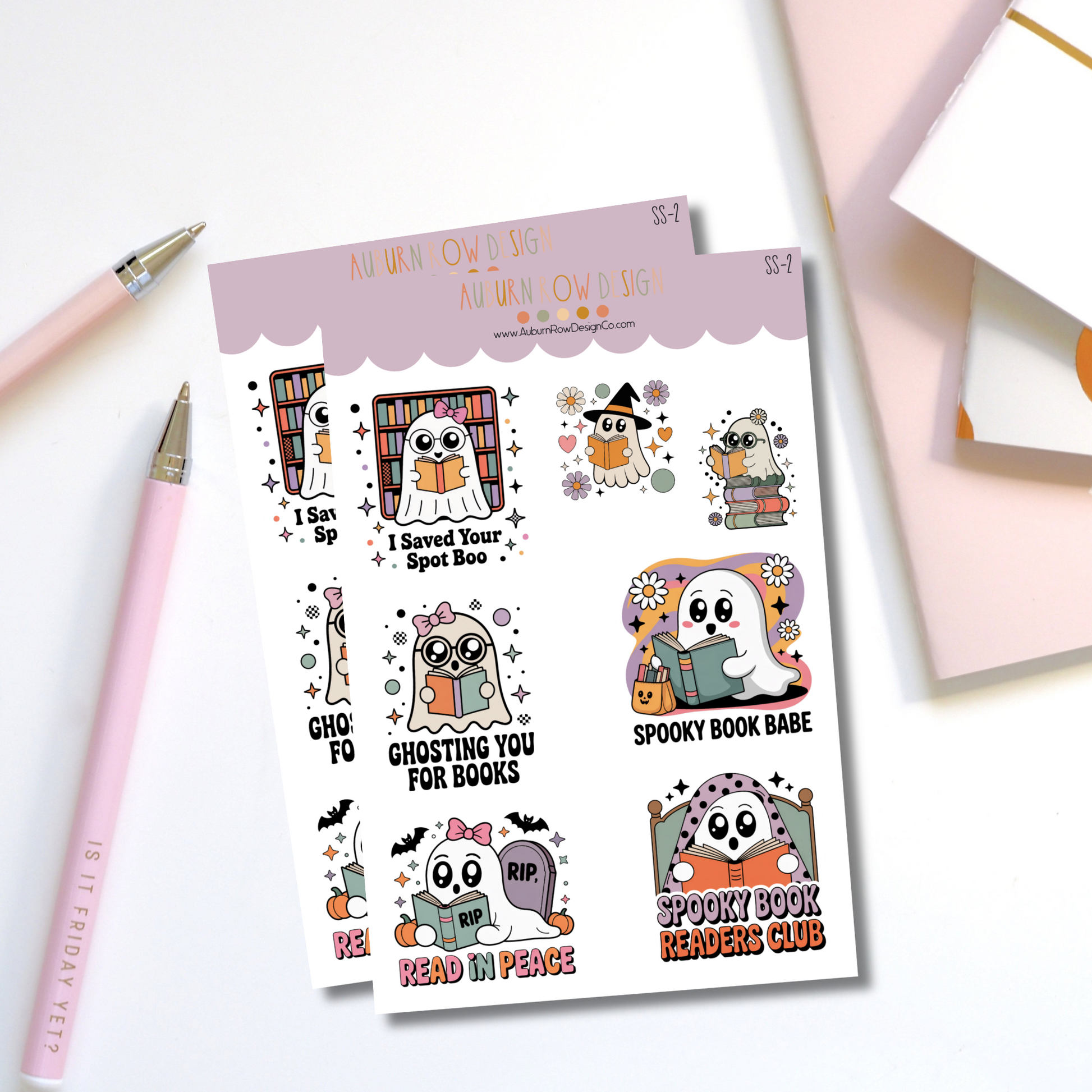 Ghost Bookish Sticker Sheet