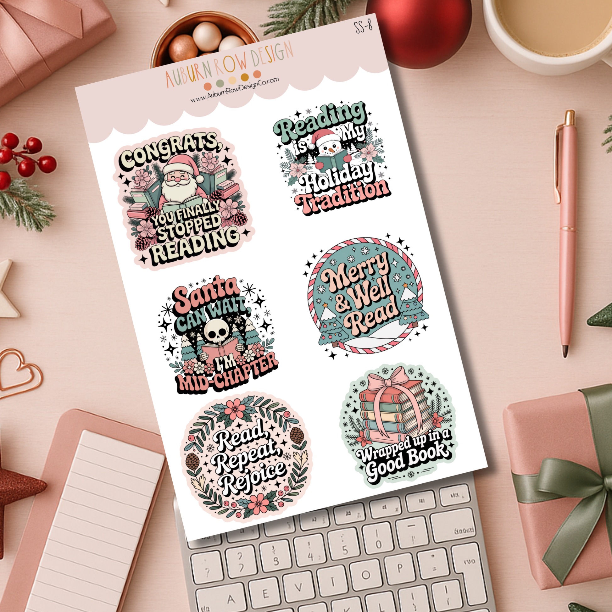 Bookish Christmas Stickers
